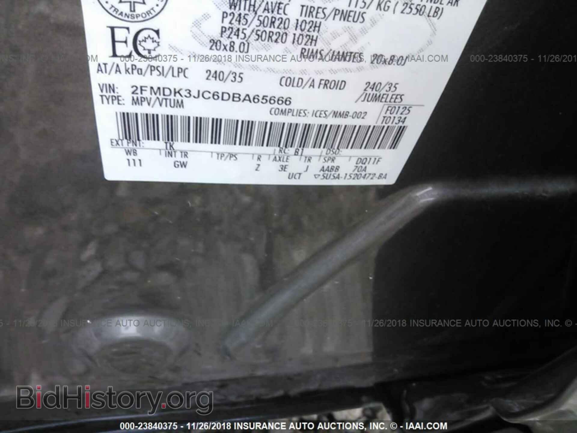 2013 FORD EDGE - VIN: 2FMDK3JC6DBA65666 - Photo 9