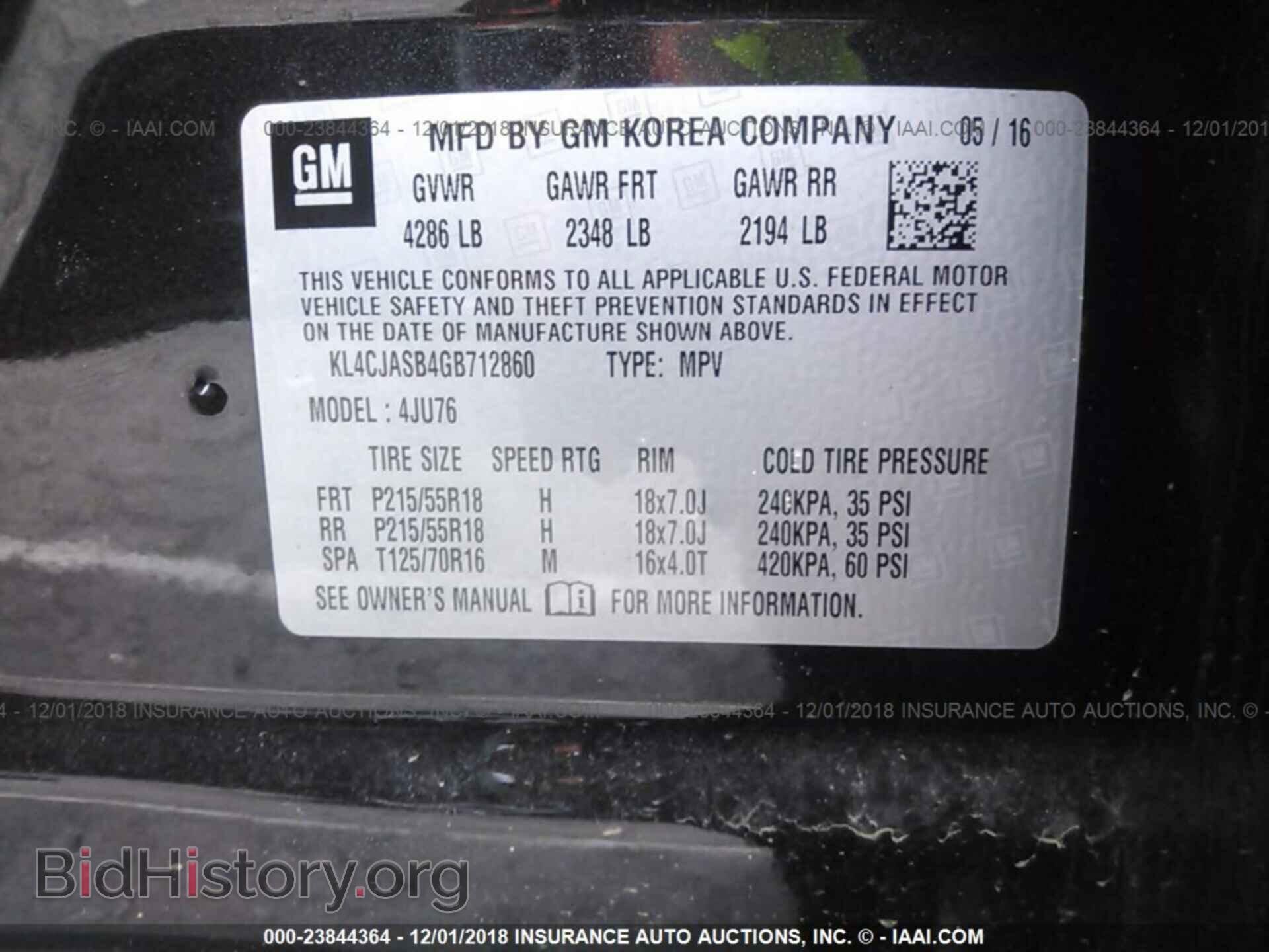 2016 BUICK ENCORE - VIN: KL4CJASB4GB712860 - Фото 9