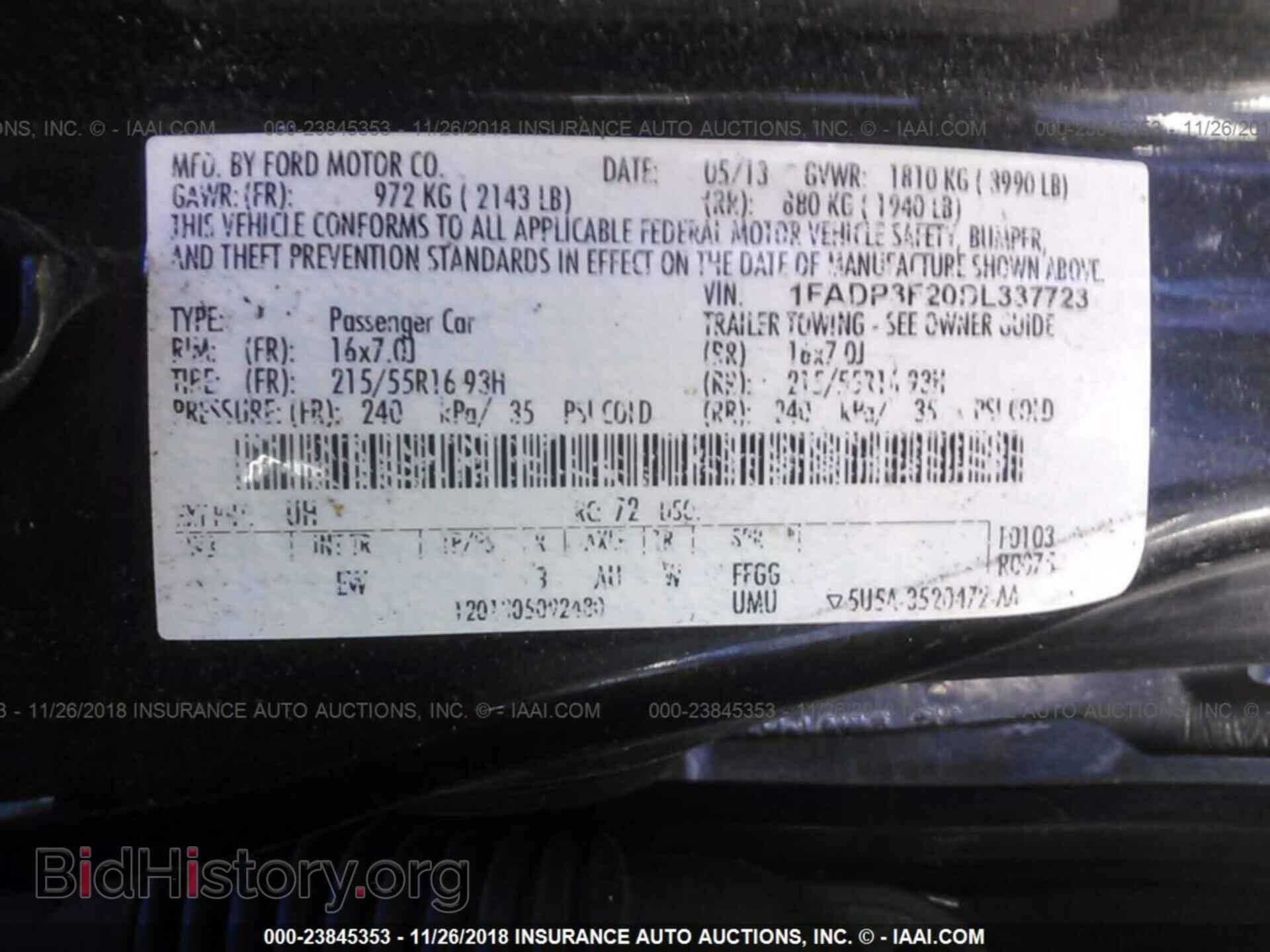 2013 FORD FOCUS - VIN: 1FADP3F20DL337723 - Фото 9