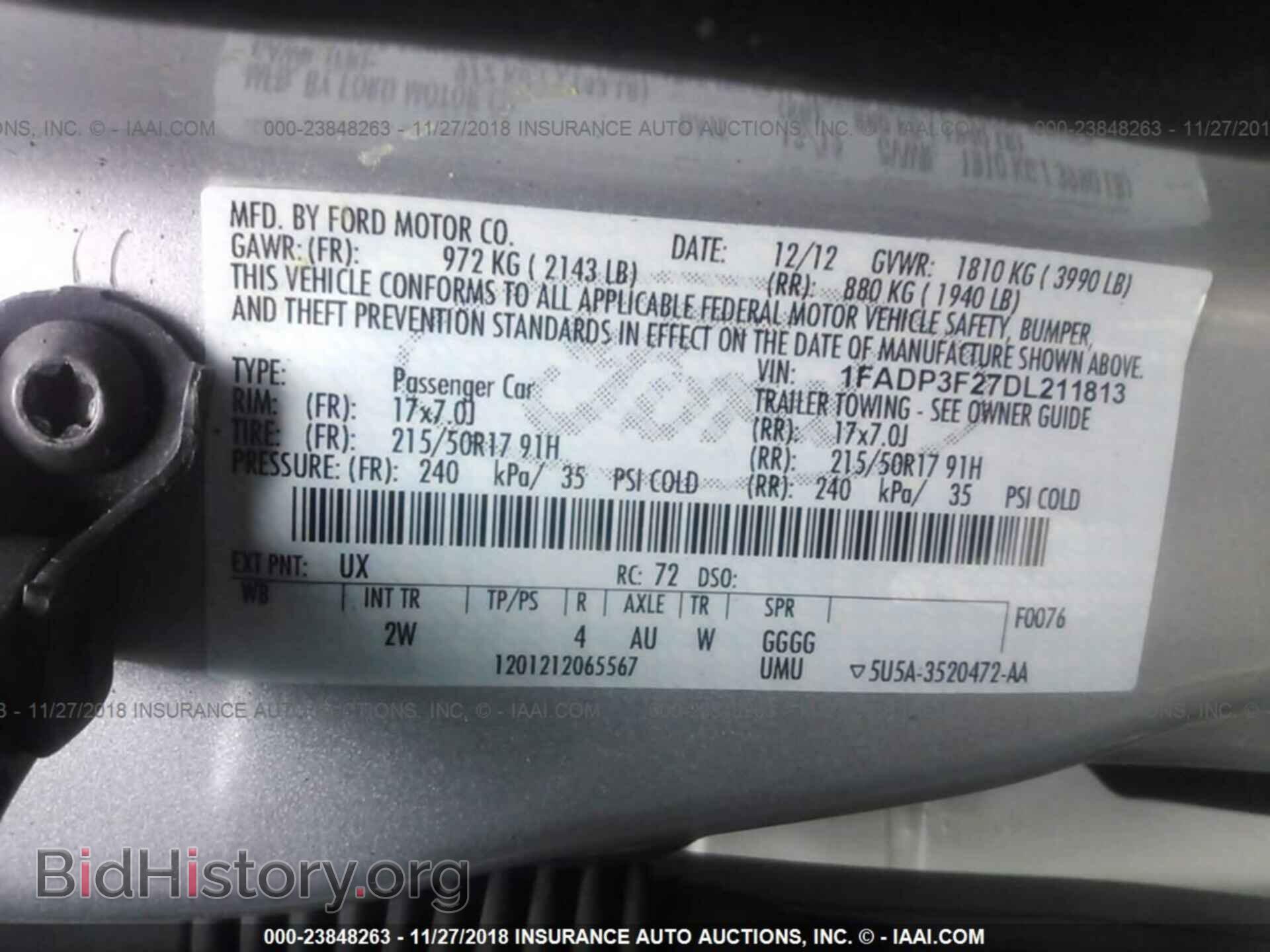 2013 FORD FOCUS - VIN: 1FADP3F27DL211813 - Фото 9