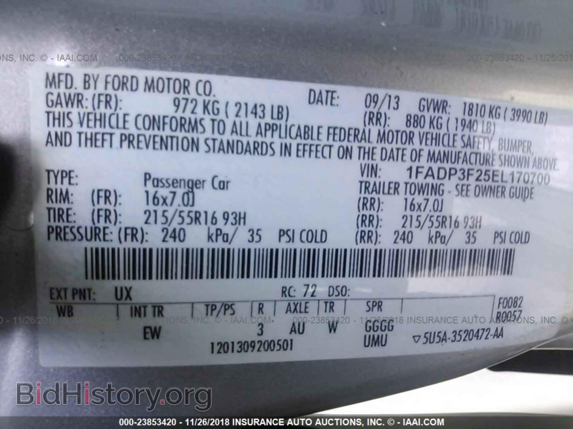 2014 FORD FOCUS - VIN: 1FADP3F25EL170700 - Photo 9
