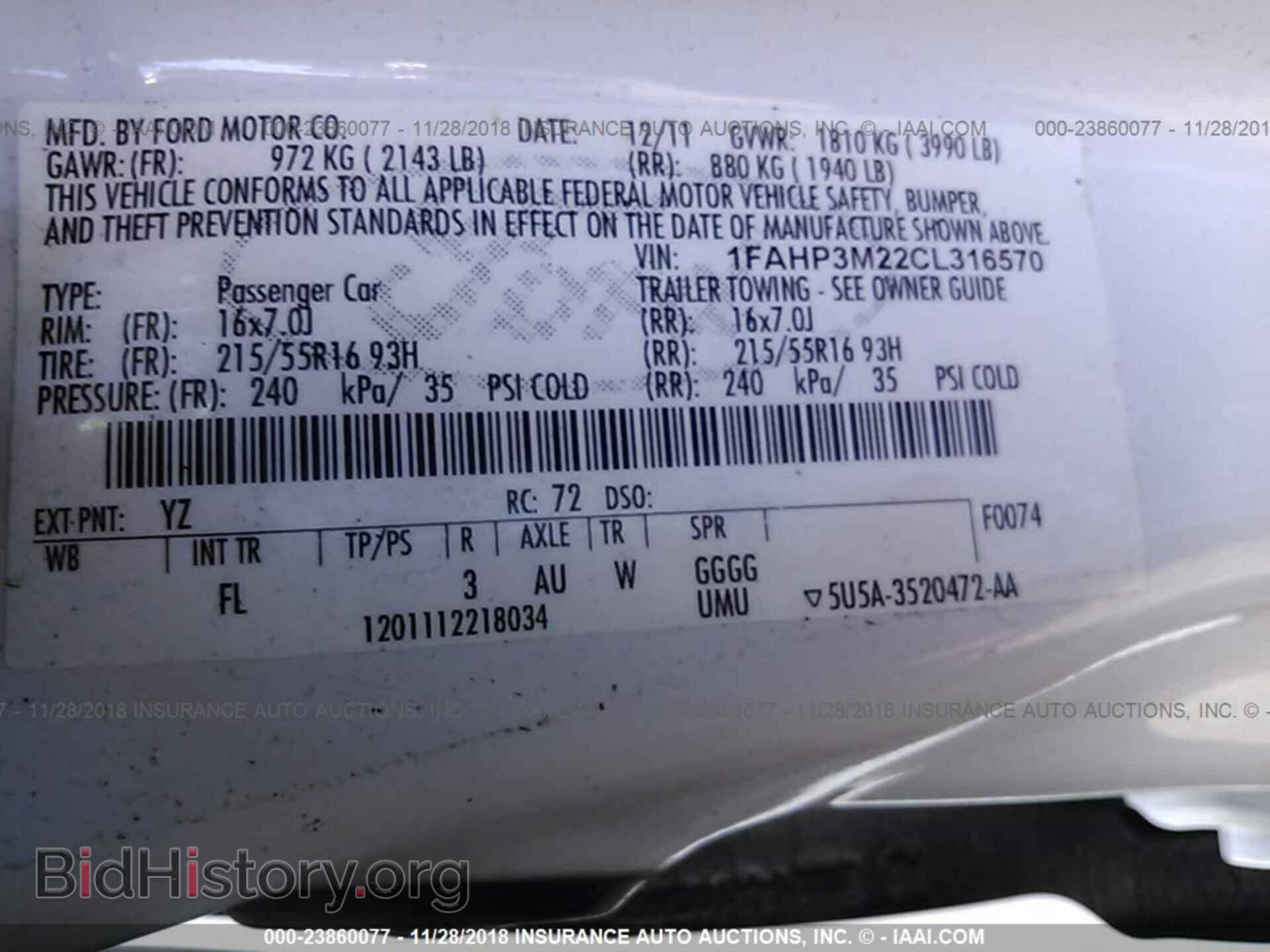 2012 FORD FOCUS - VIN: 1FAHP3M22CL316570 - Photo 9