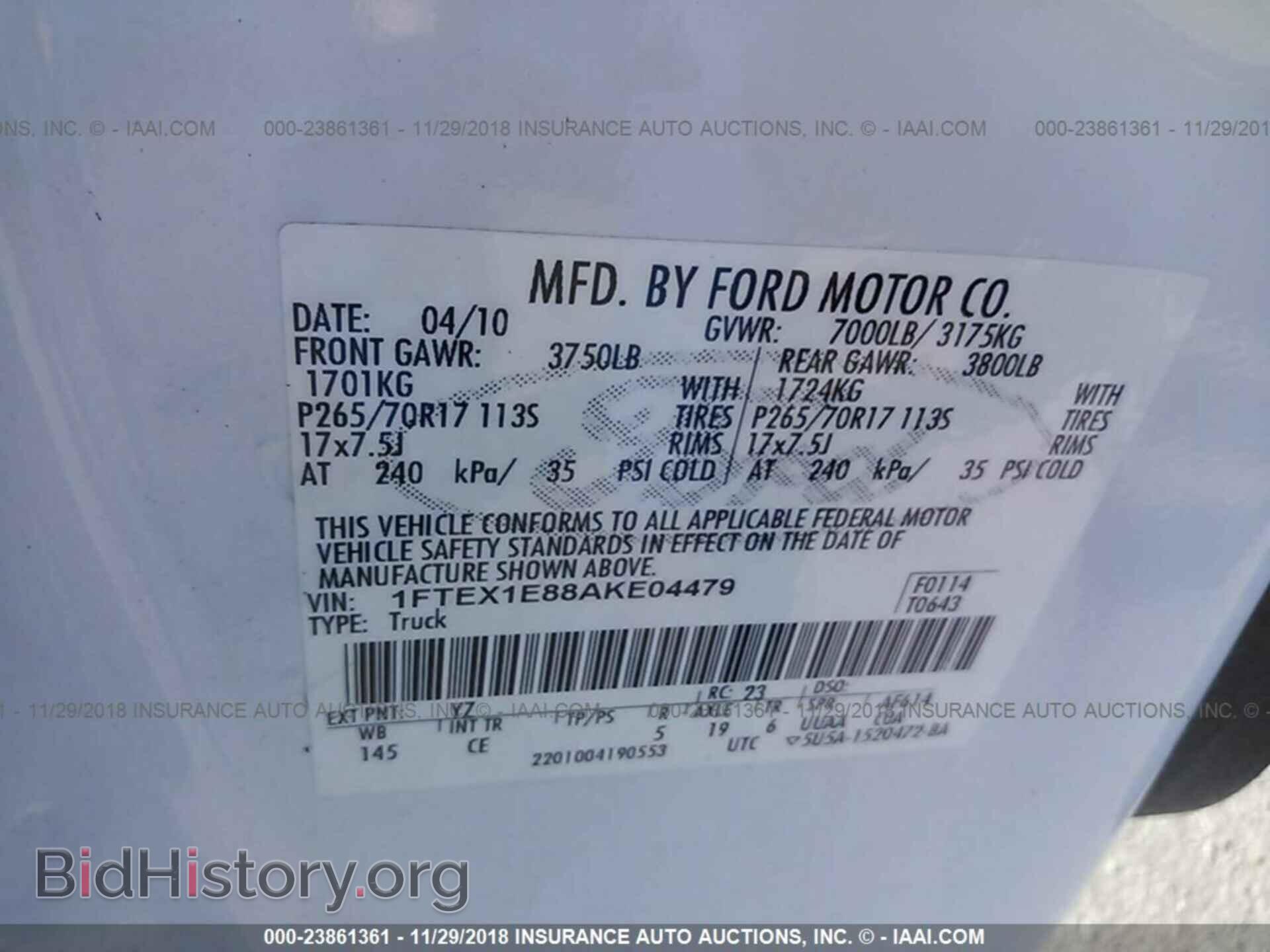 2010 FORD F150 - VIN: 1FTEX1E88AKE04479 - Фото 9