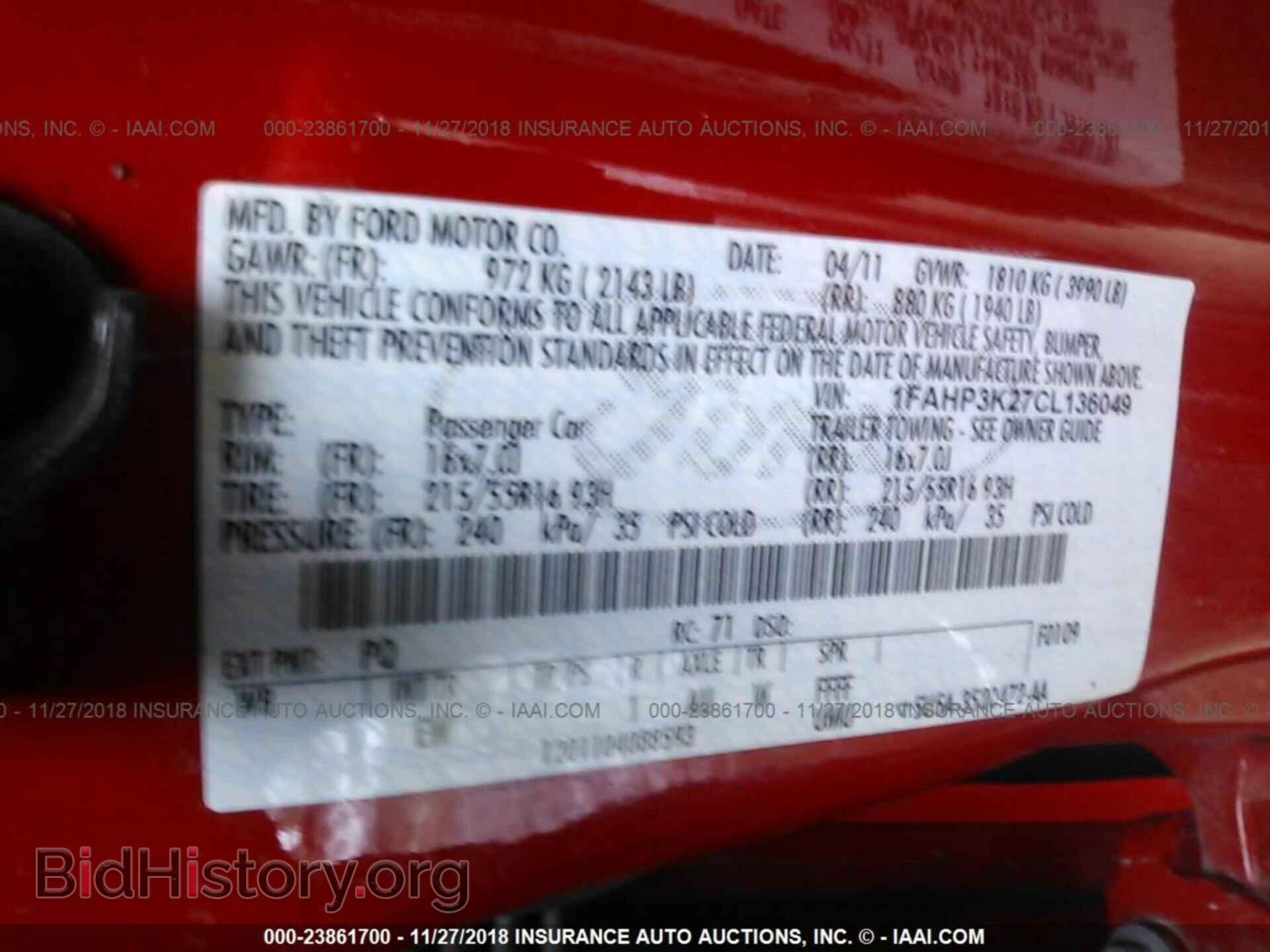 2012 FORD FOCUS - VIN: 1FAHP3K27CL136049 - Фото 9