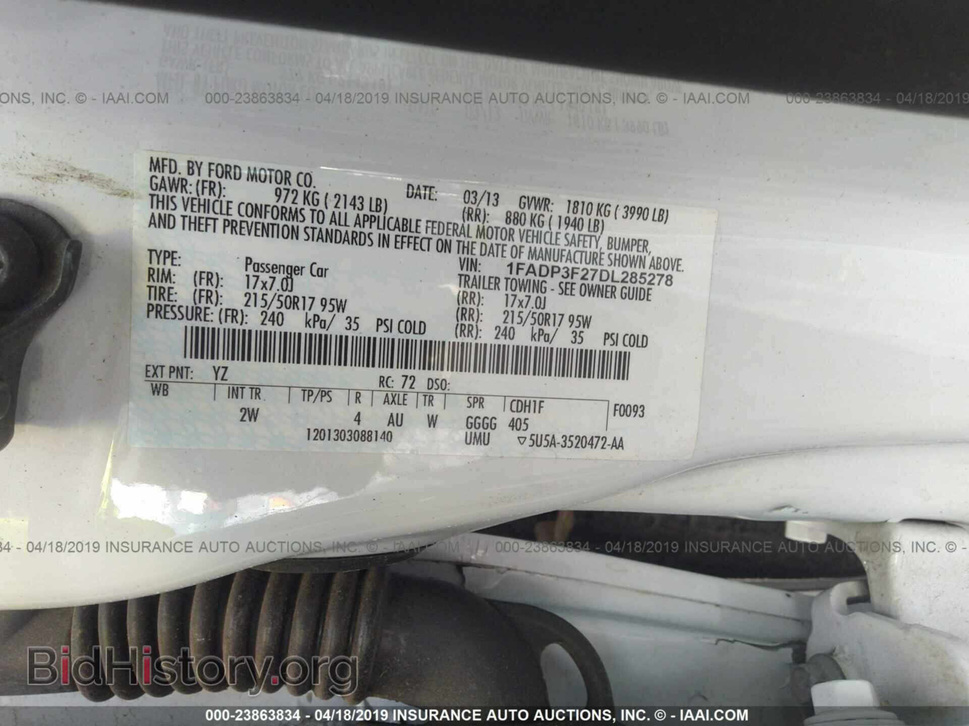 2013 FORD FOCUS - VIN: 1FADP3F27DL285278 - Photo 9