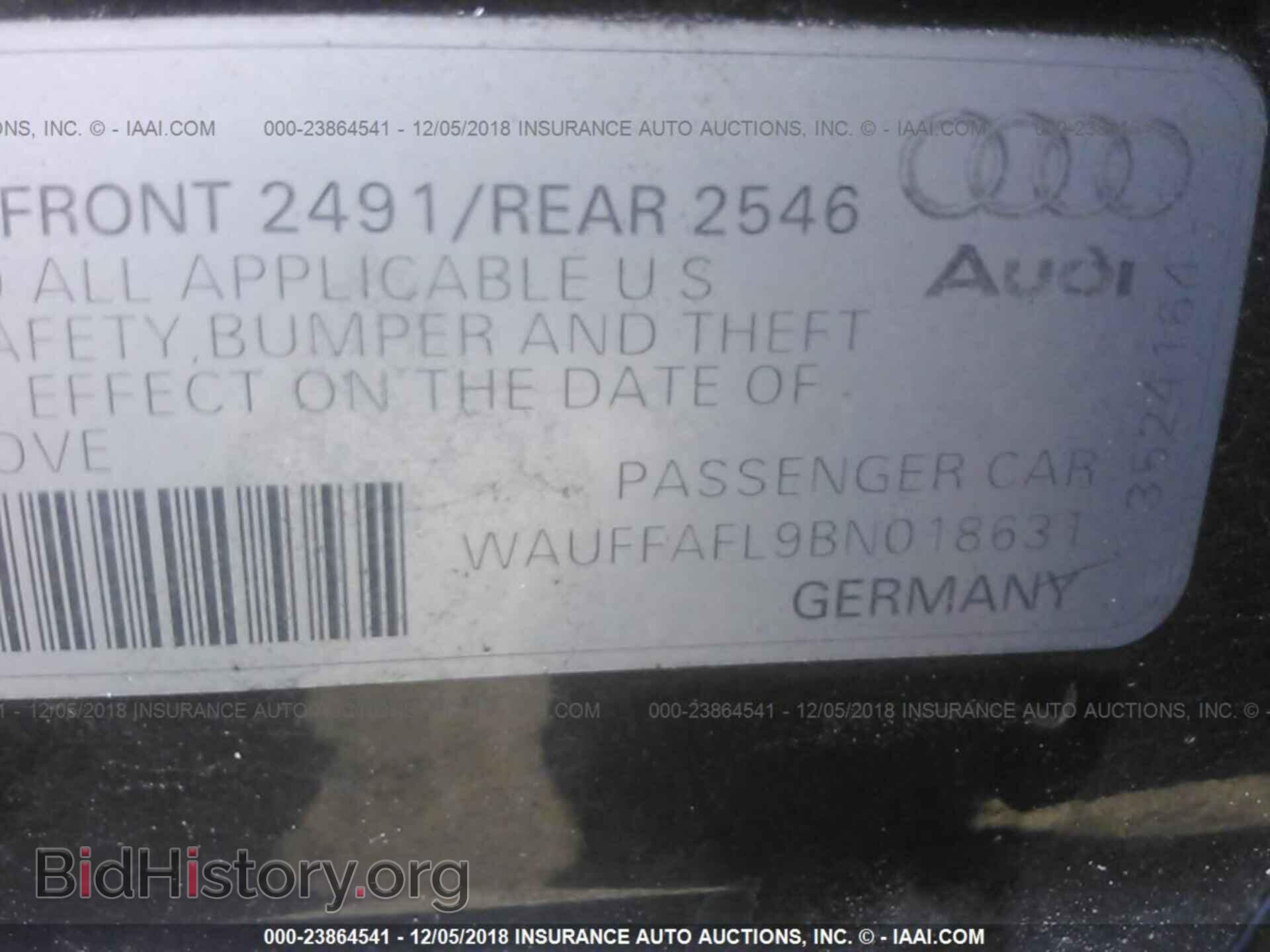 2011 AUDI A4 - VIN: WAUFFAFL9BN018631 - Photo 9