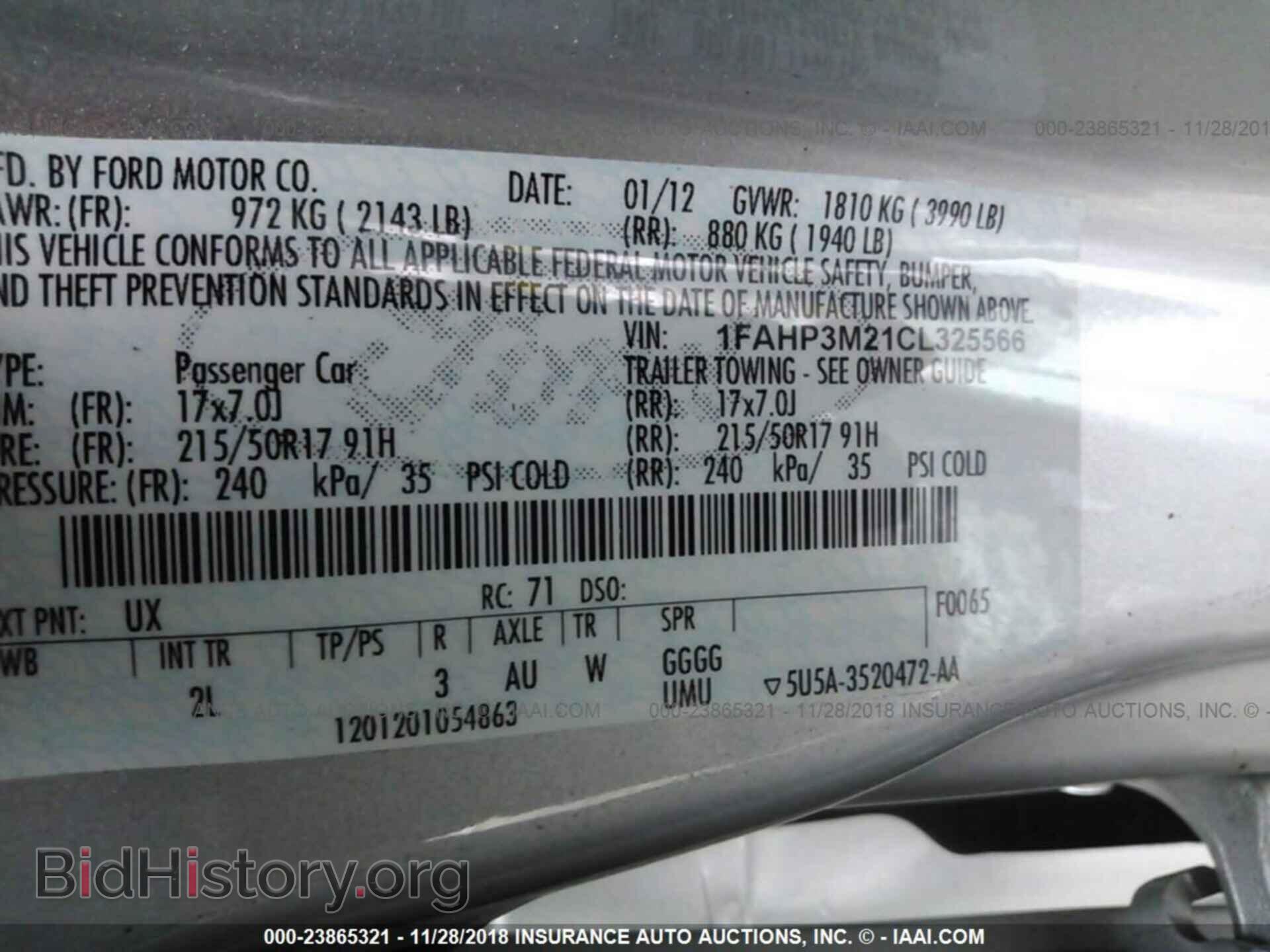 2012 FORD FOCUS - VIN: 1FAHP3M21CL325566 - Фото 9