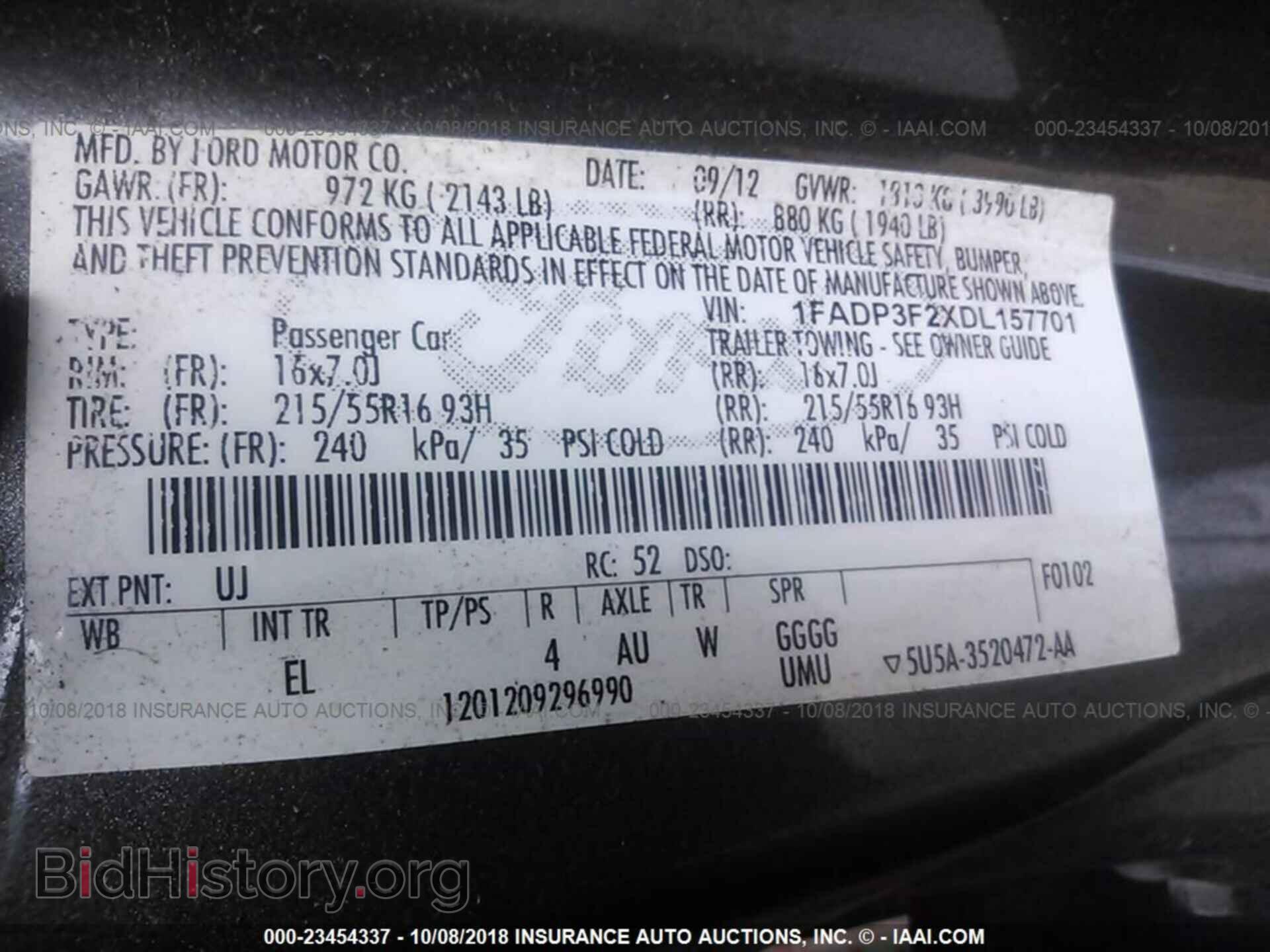 2013 FORD FOCUS - VIN: 1FADP3F2XDL157701 - Фото 9