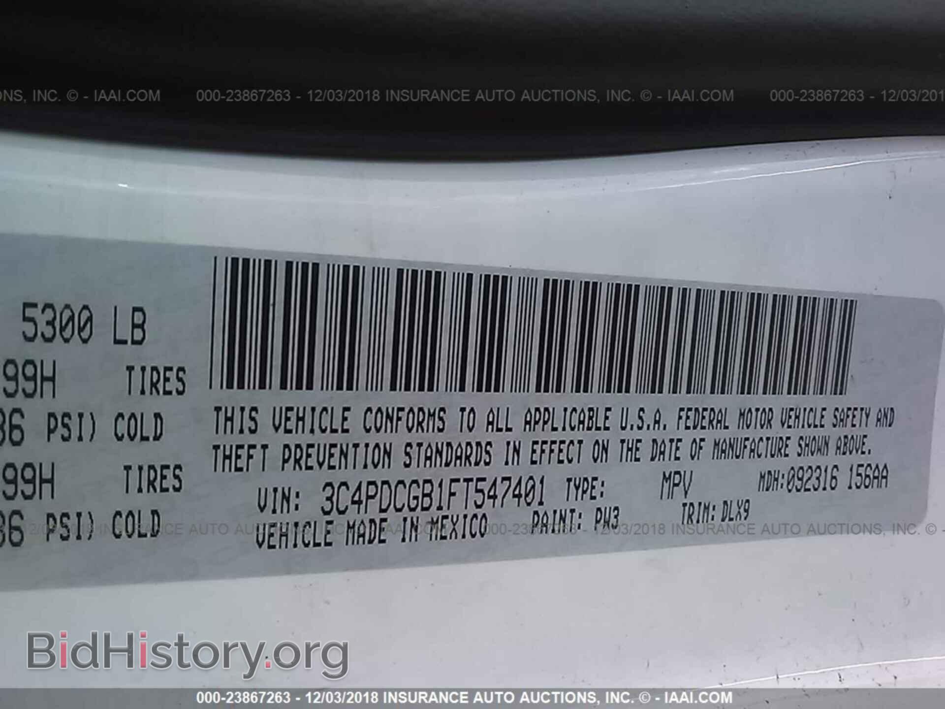 2015 DODGE JOURNEY - VIN: 3C4PDCGB1FT547401 - Photo 9
