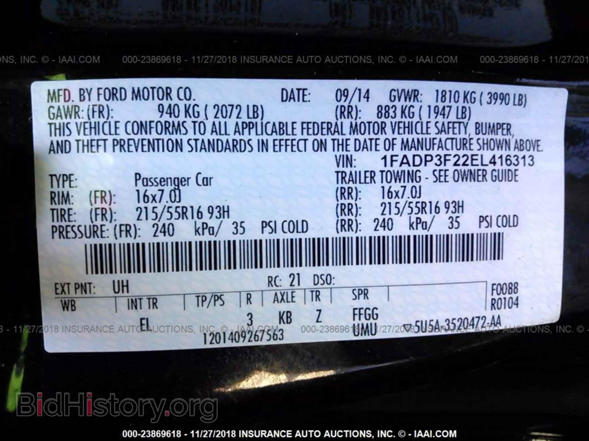 2014 FORD FOCUS - VIN: 1FADP3F22EL416313 - Photo 9