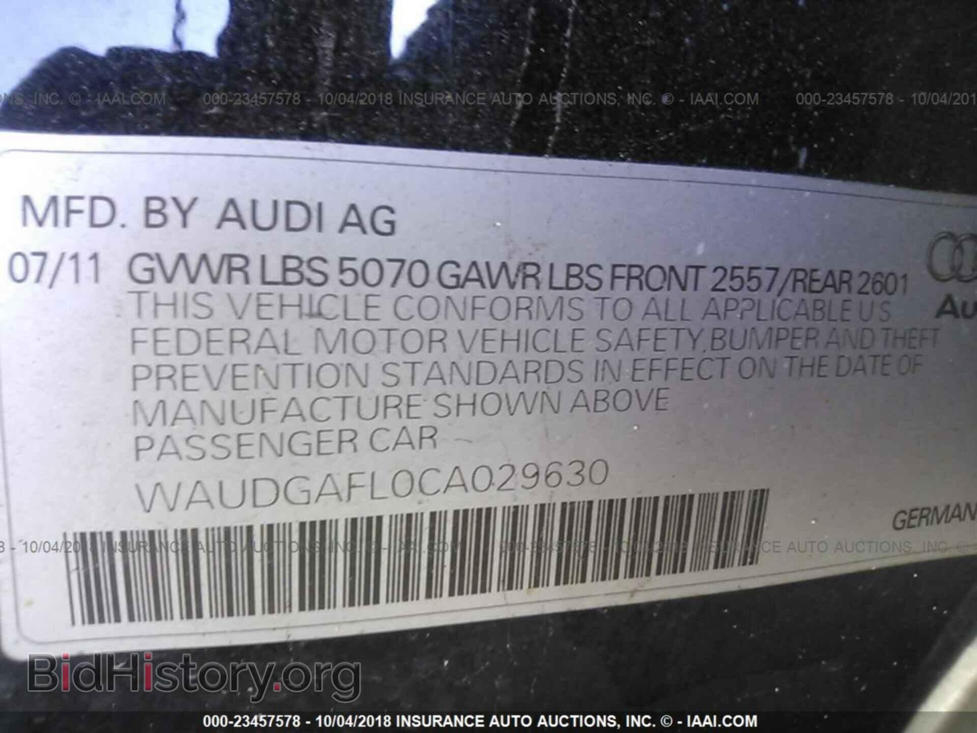 2012 AUDI S4 - VIN: WAUDGAFL0CA029630 - Photo 9