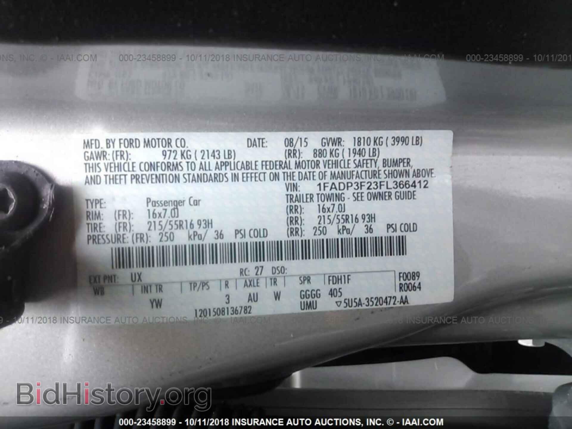 2015 FORD FOCUS - VIN: 1FADP3F23FL366412 - Photo 9