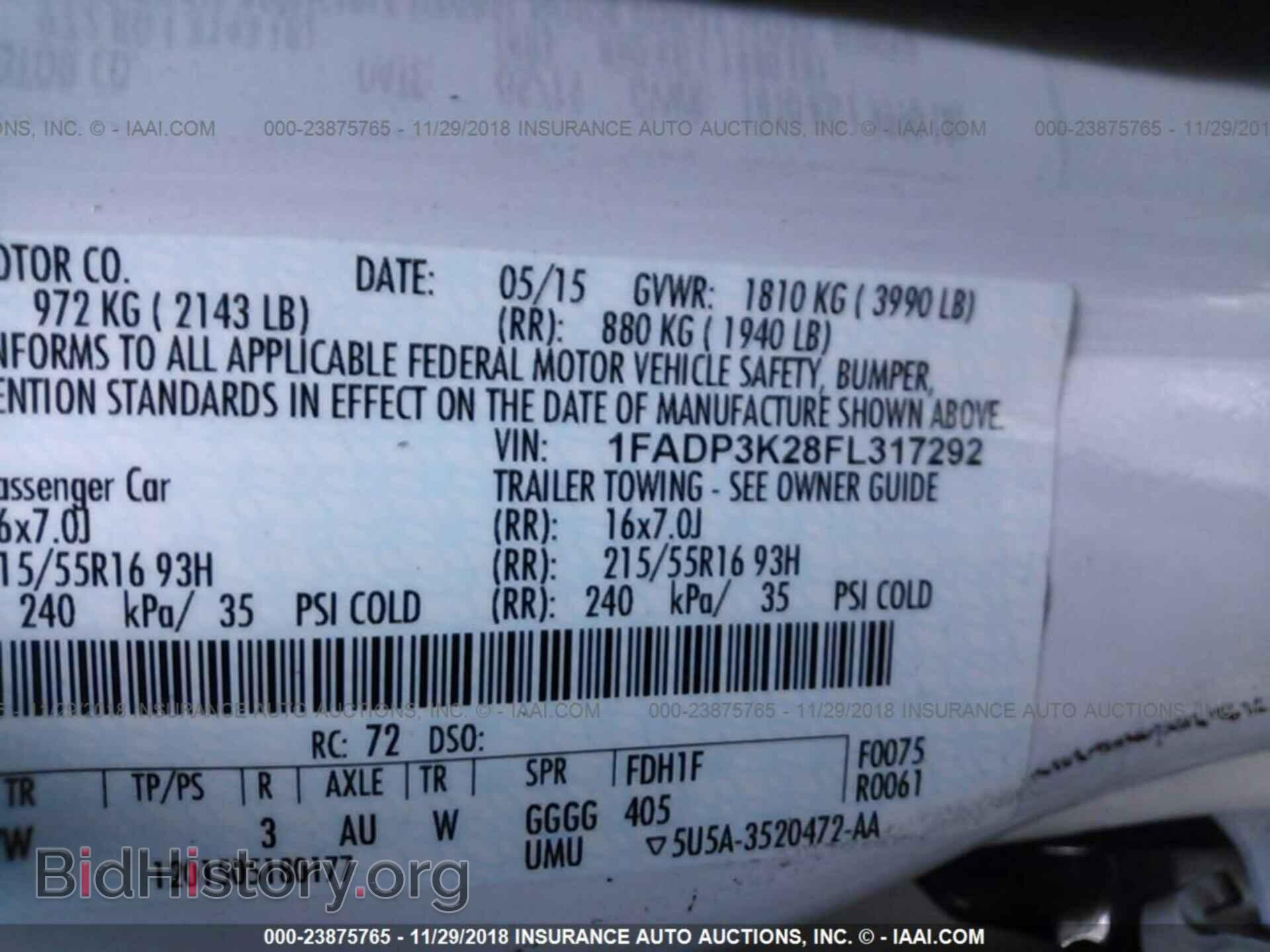 2015 FORD FOCUS - VIN: 1FADP3K28FL317292 - Фото 9