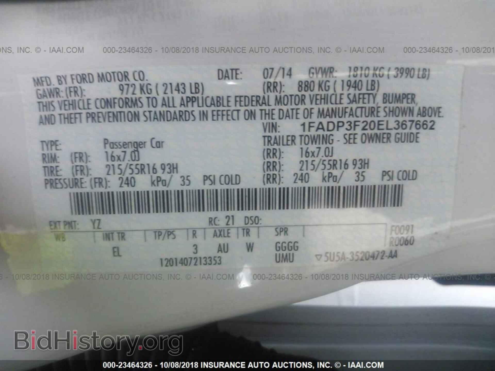 2014 FORD FOCUS - VIN: 1FADP3F20EL367662 - Photo 9