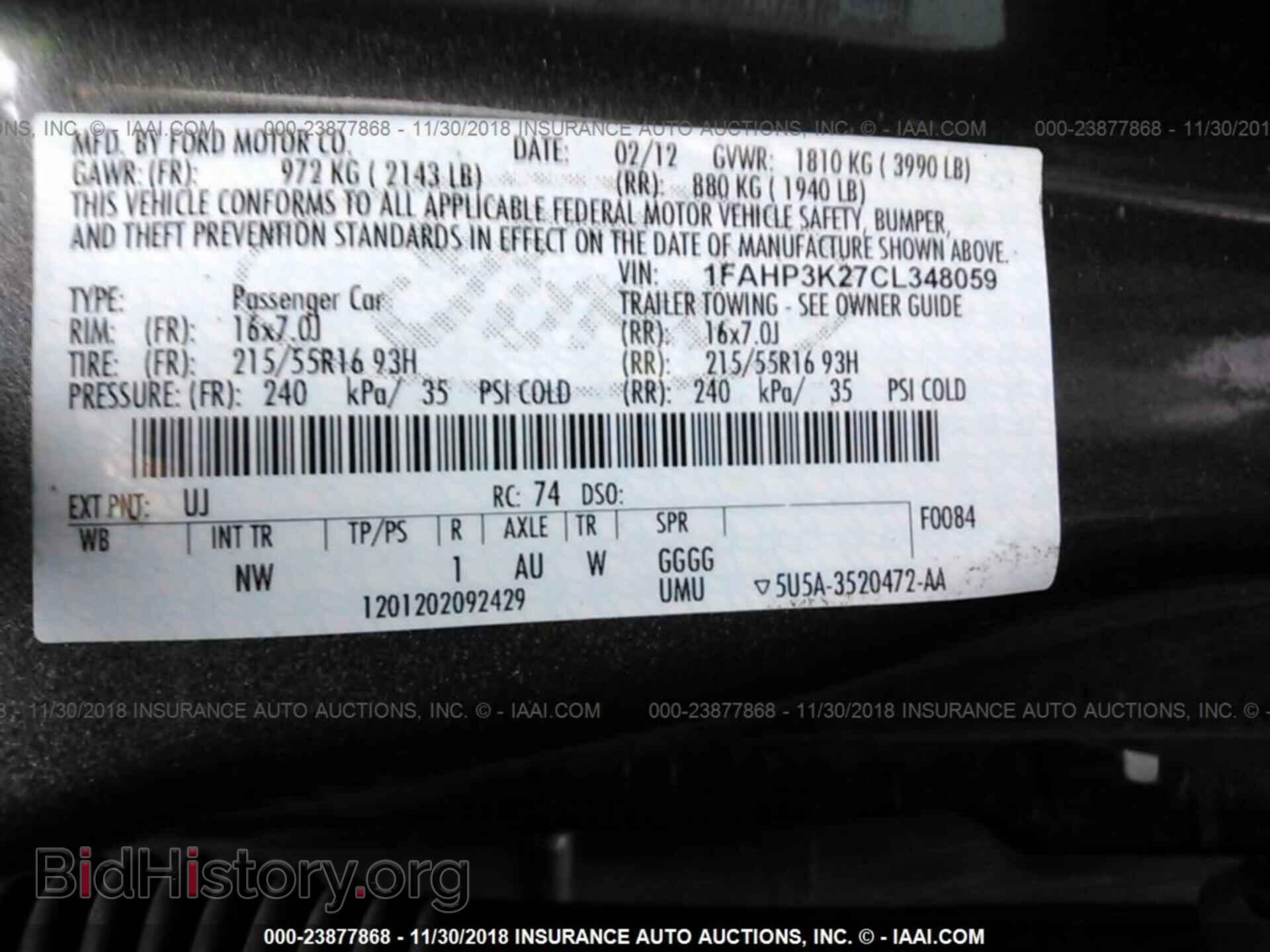 2012 FORD FOCUS - VIN: 1FAHP3K27CL348059 - Photo 9
