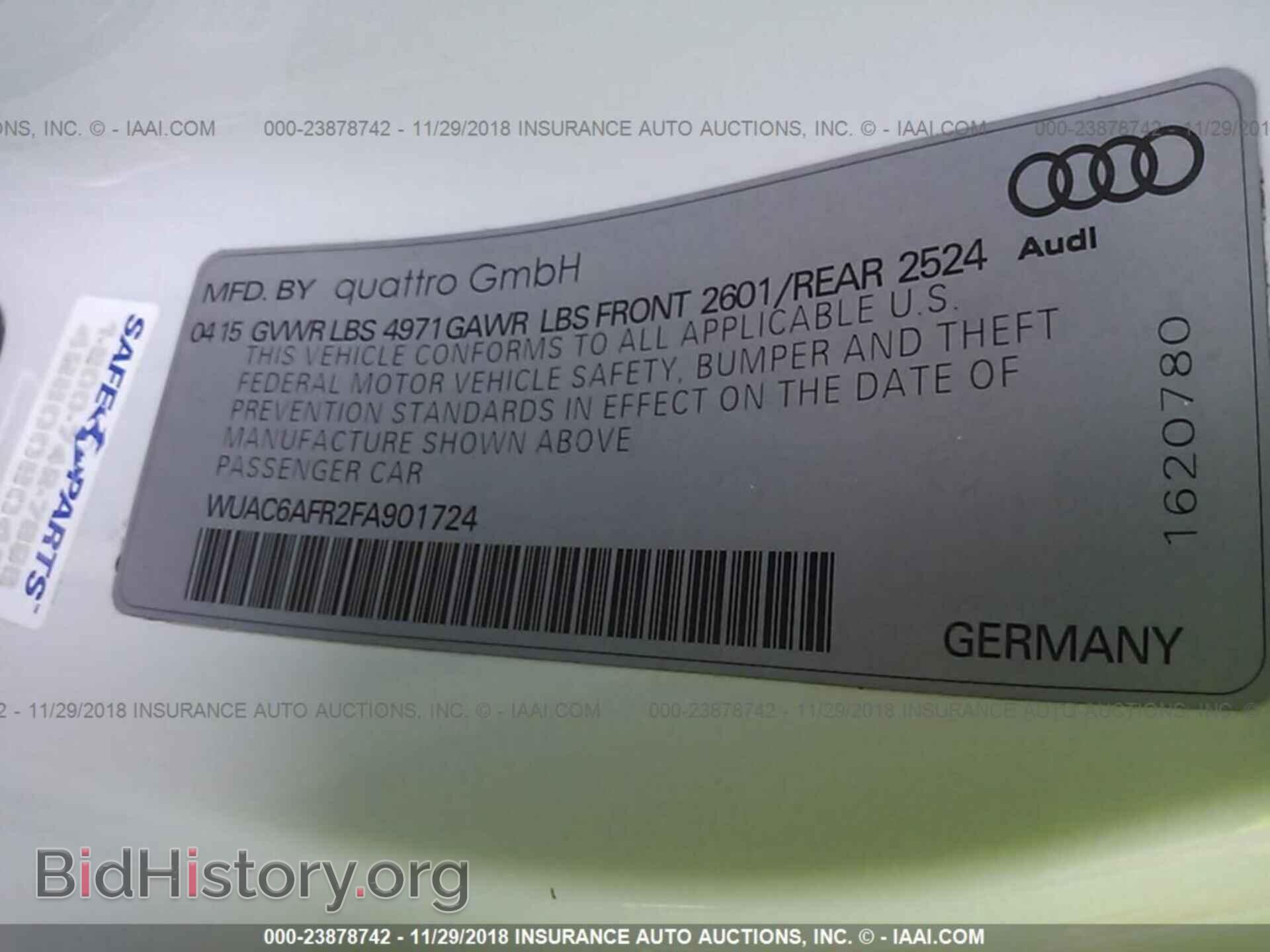 2015 AUDI RS5 - VIN: WUAC6AFR2FA901724 - Photo 9