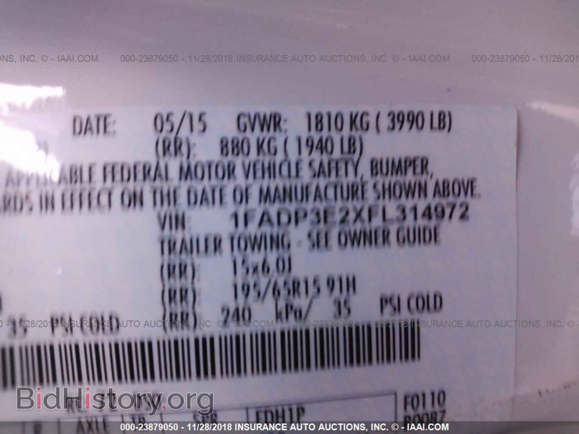2015 FORD FOCUS - VIN: 1FADP3E2XFL314972 - Фото 9