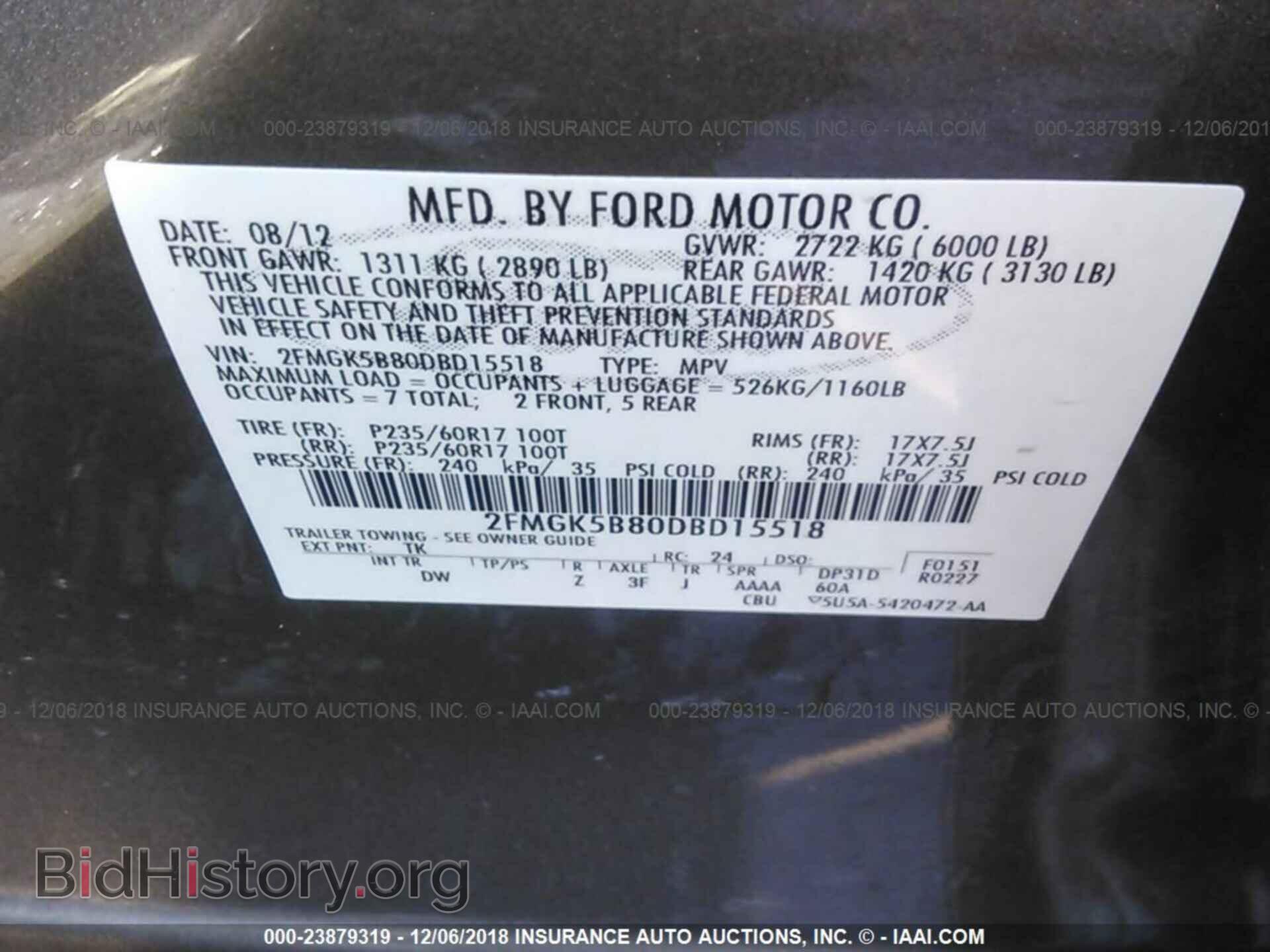 2013 FORD FLEX - VIN: 2FMGK5B80DBD15518 - Фото 9