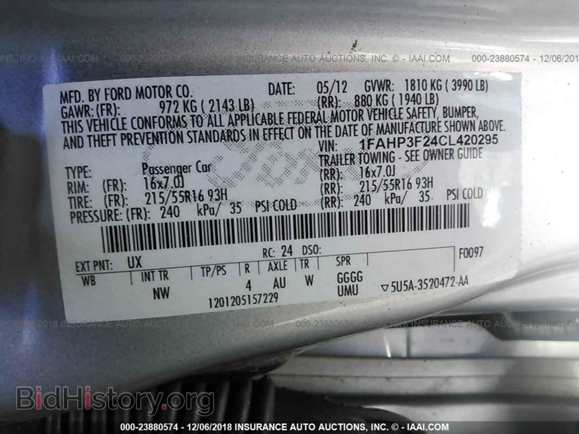 2012 FORD FOCUS - VIN: 1FAHP3F24CL420295 - Фото 9