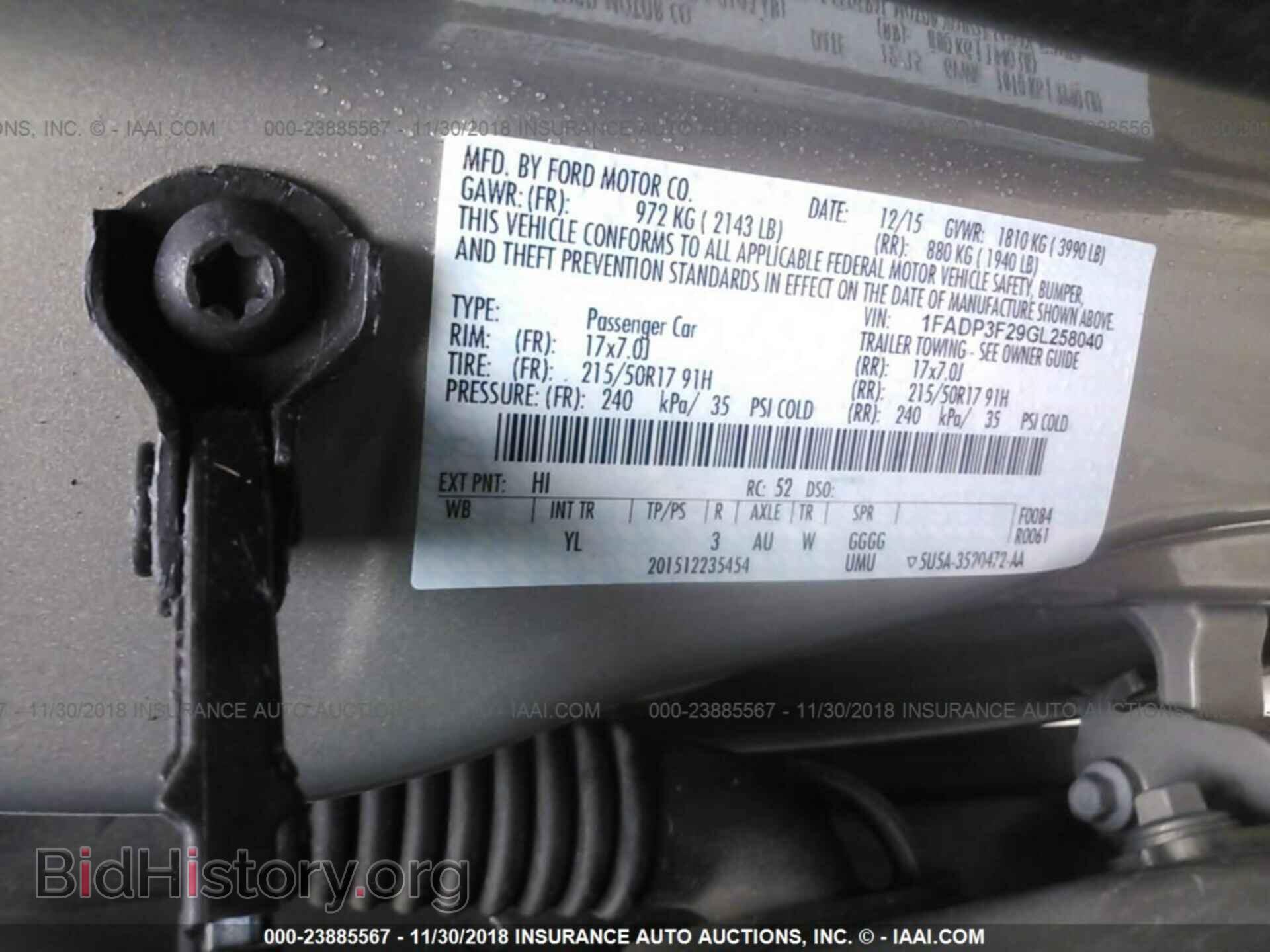 2016 FORD FOCUS - VIN: 1FADP3F29GL258040 - Фото 9