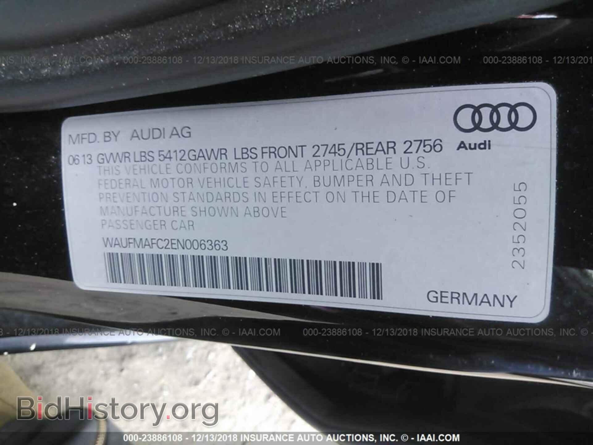 2014 Audi A6 - VIN: WAUFMAFC2EN006363 - Фото 9