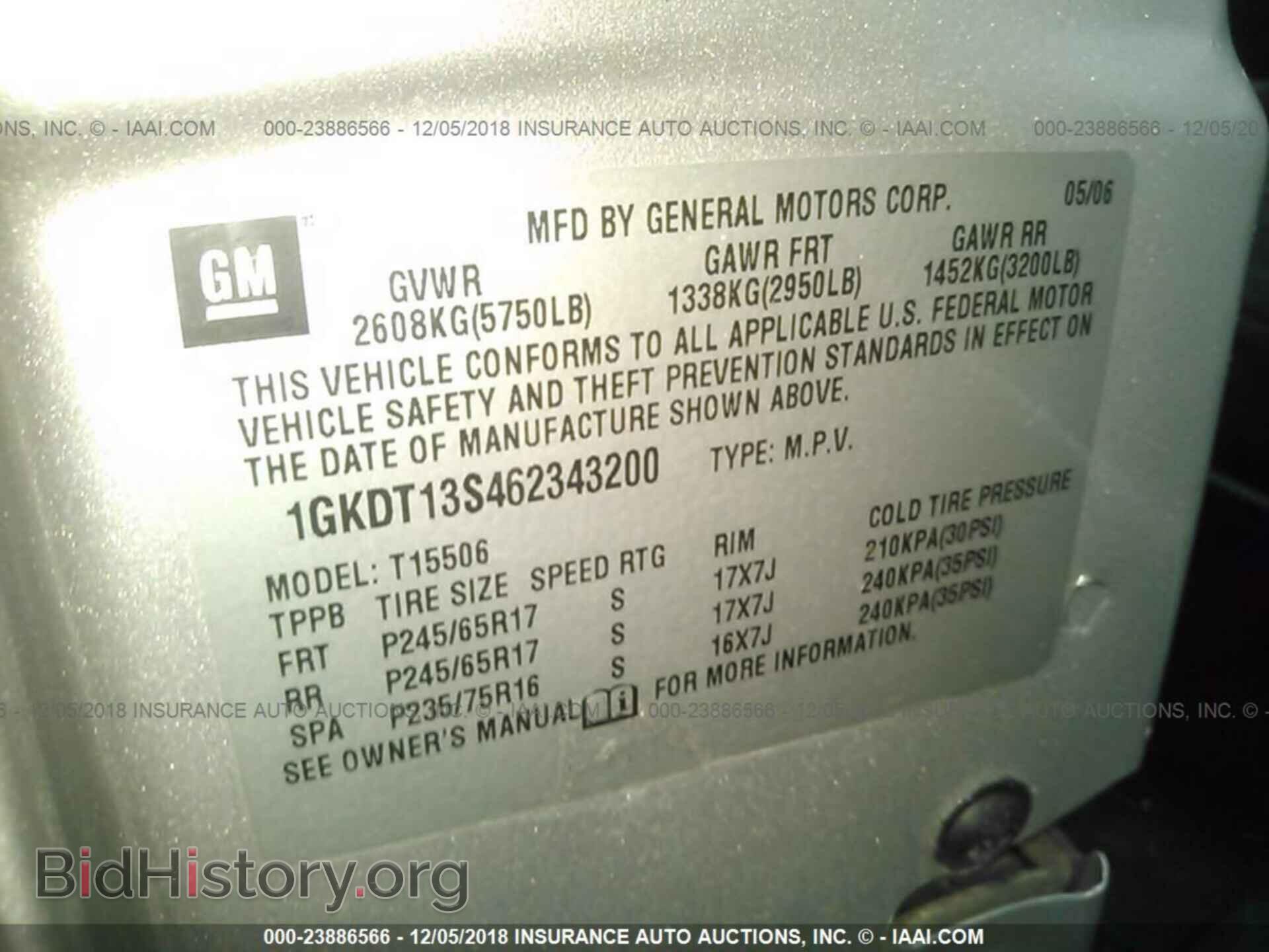 2006 GMC ENVOY - VIN: 1GKDT13S462343200 - Фото 9