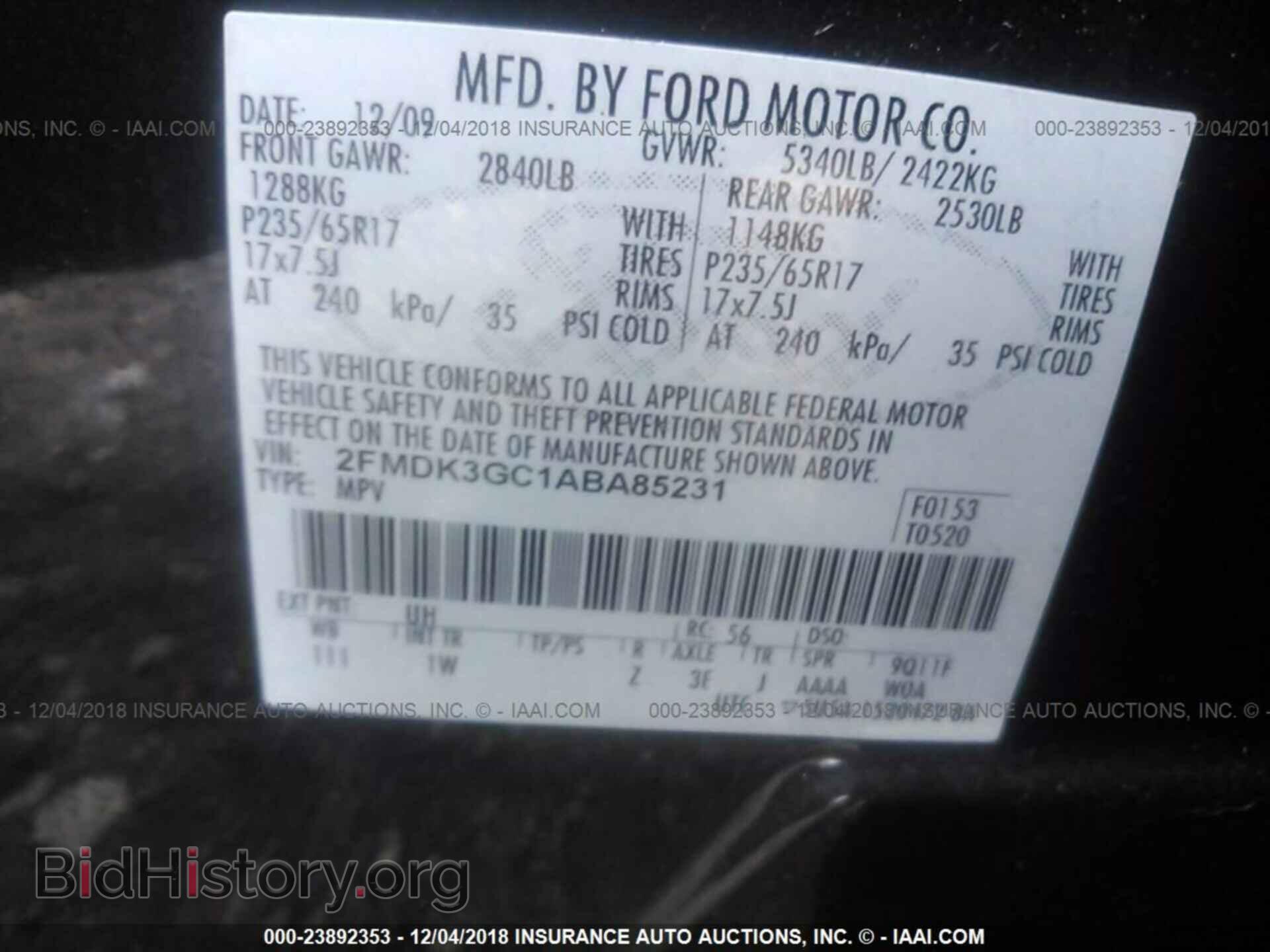 2010 FORD EDGE - VIN: 2FMDK3GC1ABA85231 - Photo 9