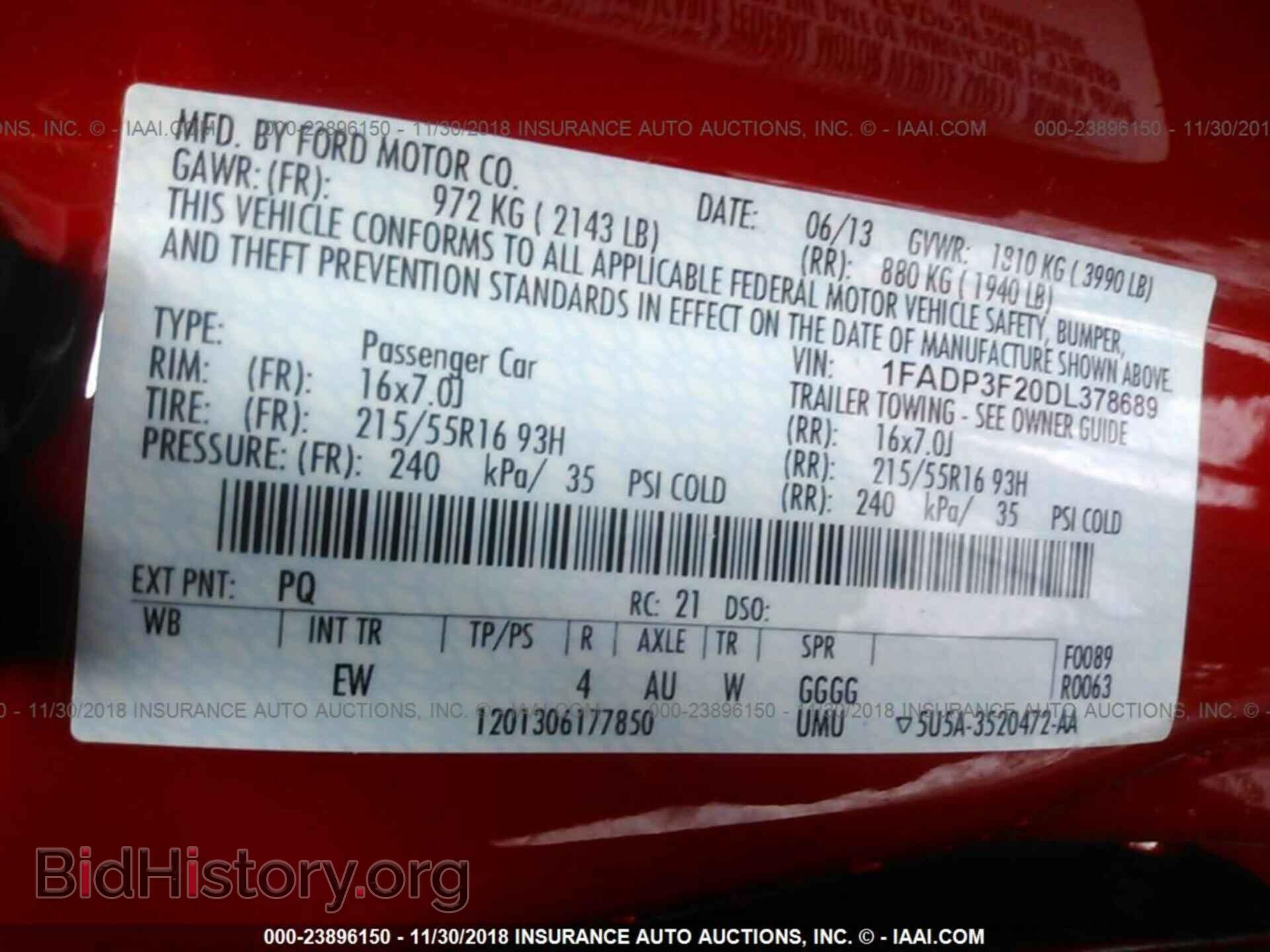 2013 FORD FOCUS - VIN: 1FADP3F20DL378689 - Фото 9