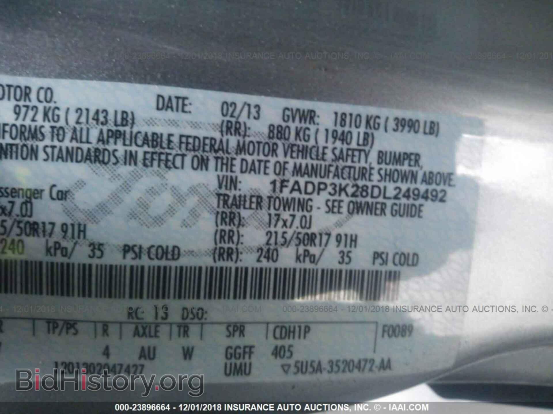 2013 FORD FOCUS - VIN: 1FADP3K28DL249492 - Фото 9