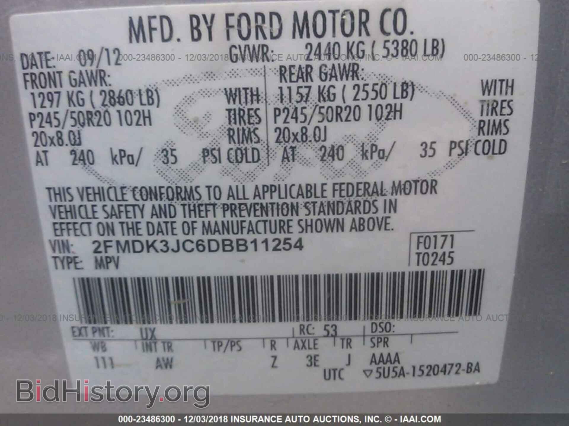 2013 FORD EDGE - VIN: 2FMDK3JC6DBB11254 - Photo 9