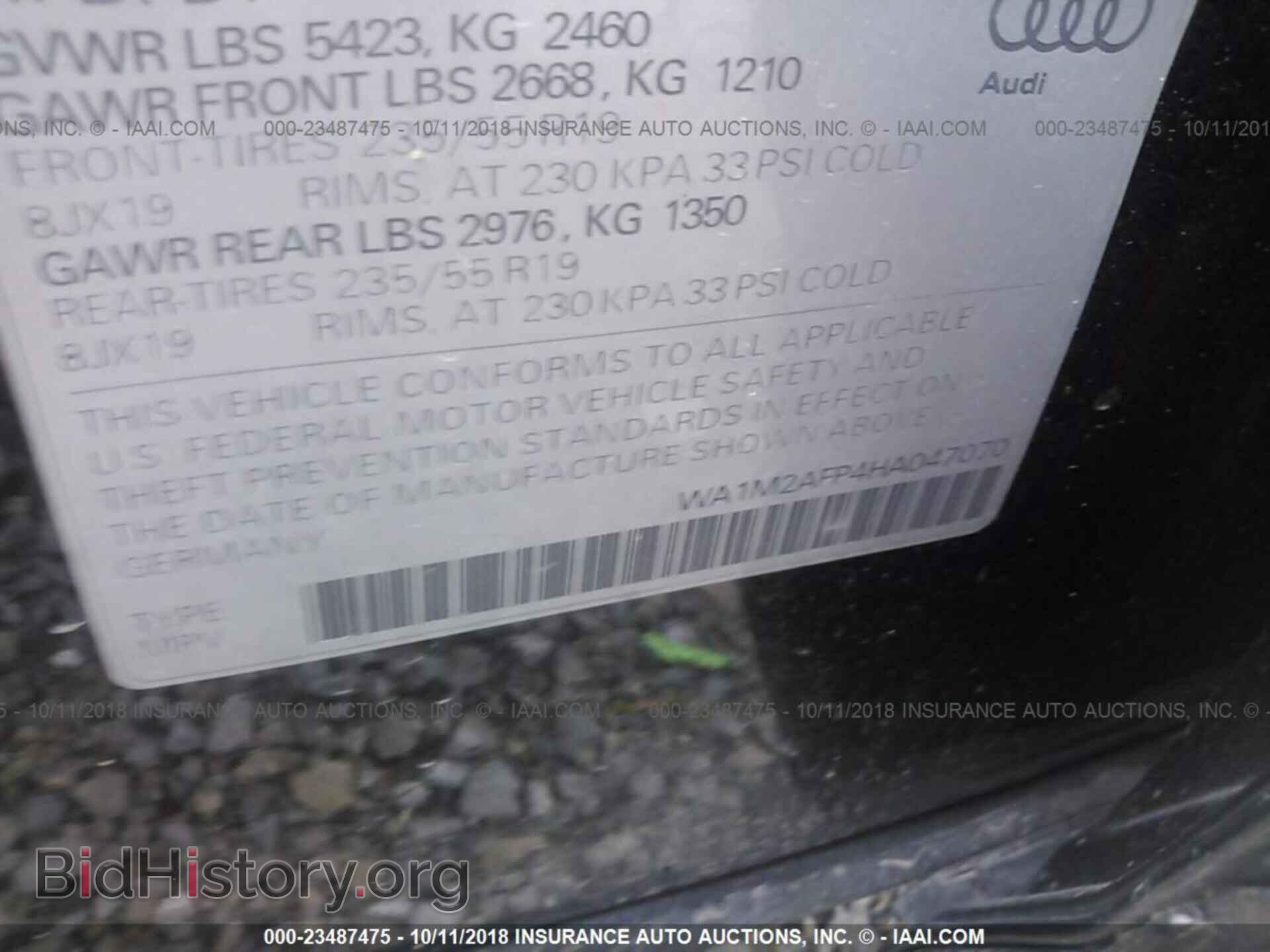2017 AUDI Q5 - VIN: WA1M2AFP4HA047070 - Photo 9
