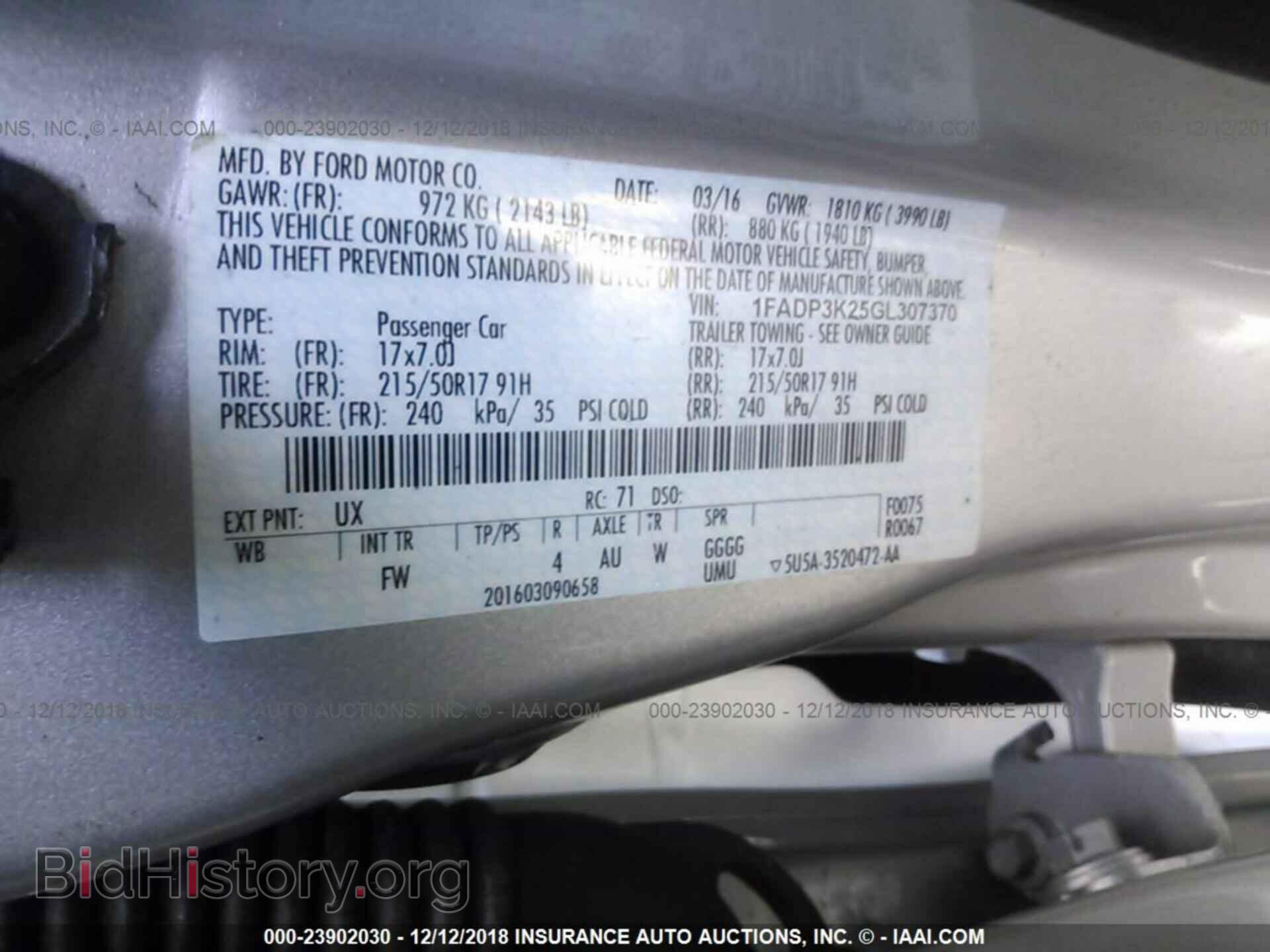 2016 FORD FOCUS - VIN: 1FADP3K25GL307370 - Photo 9
