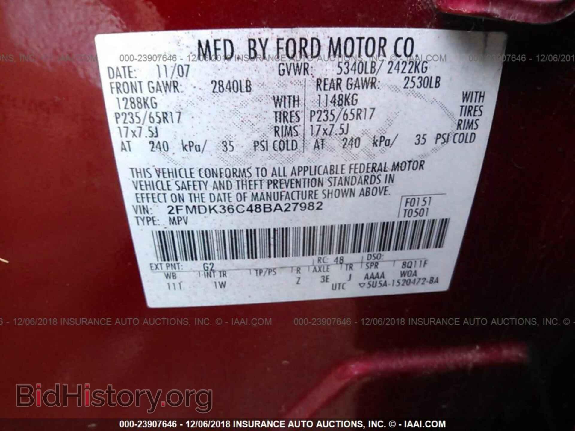 2008 FORD EDGE - VIN: 2FMDK36C48BA27982 - Photo 9