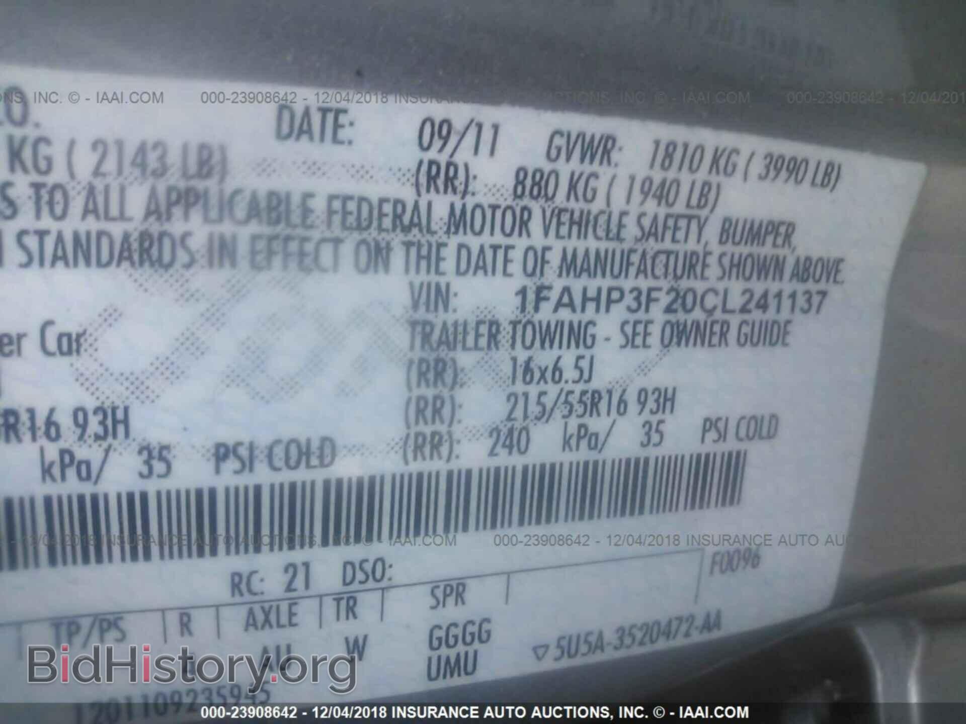 2012 FORD FOCUS - VIN: 1FAHP3F20CL241137 - Фото 9