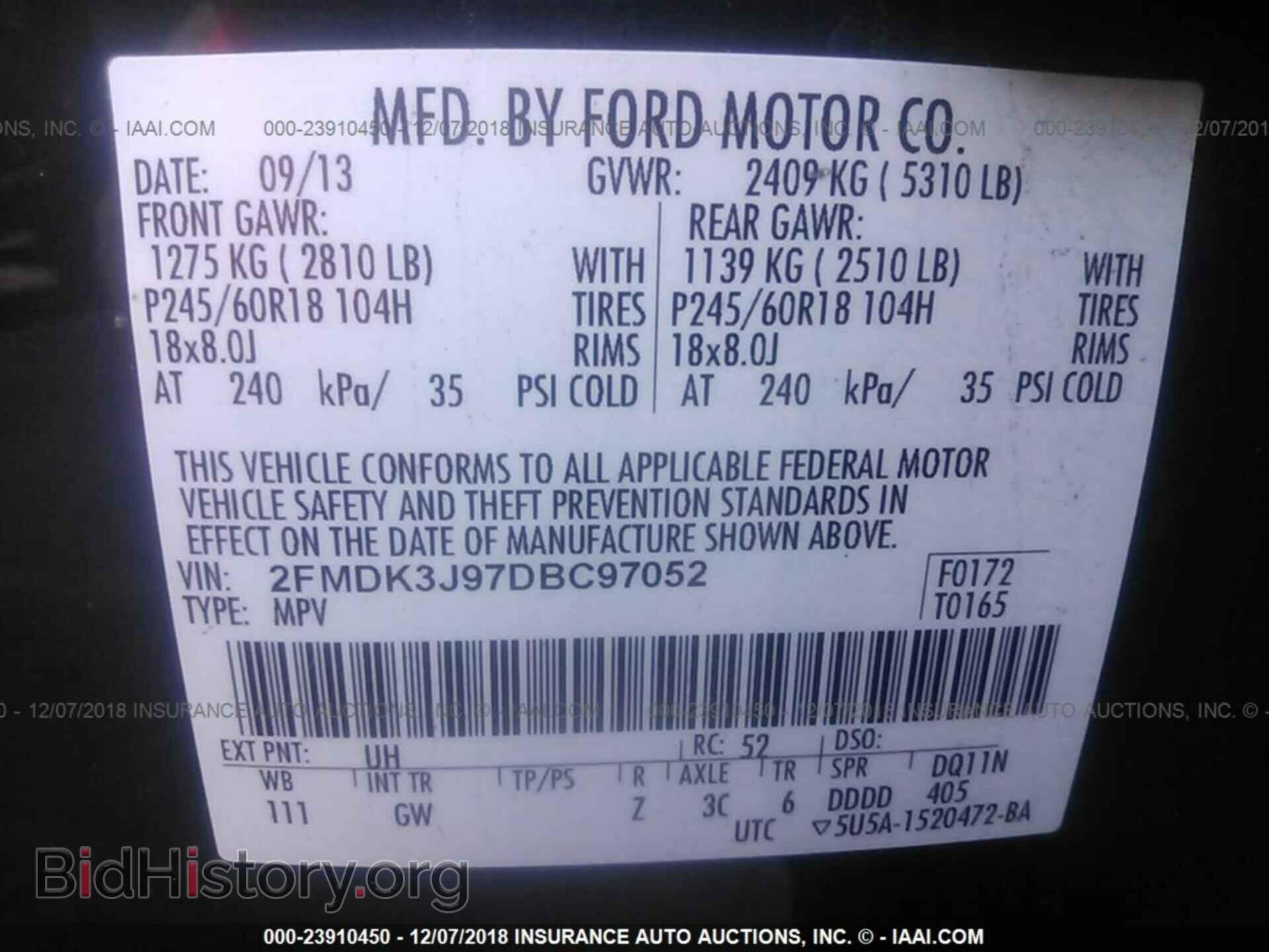 2013 Ford Edge - VIN: 2FMDK3J97DBC97052 - Photo 9