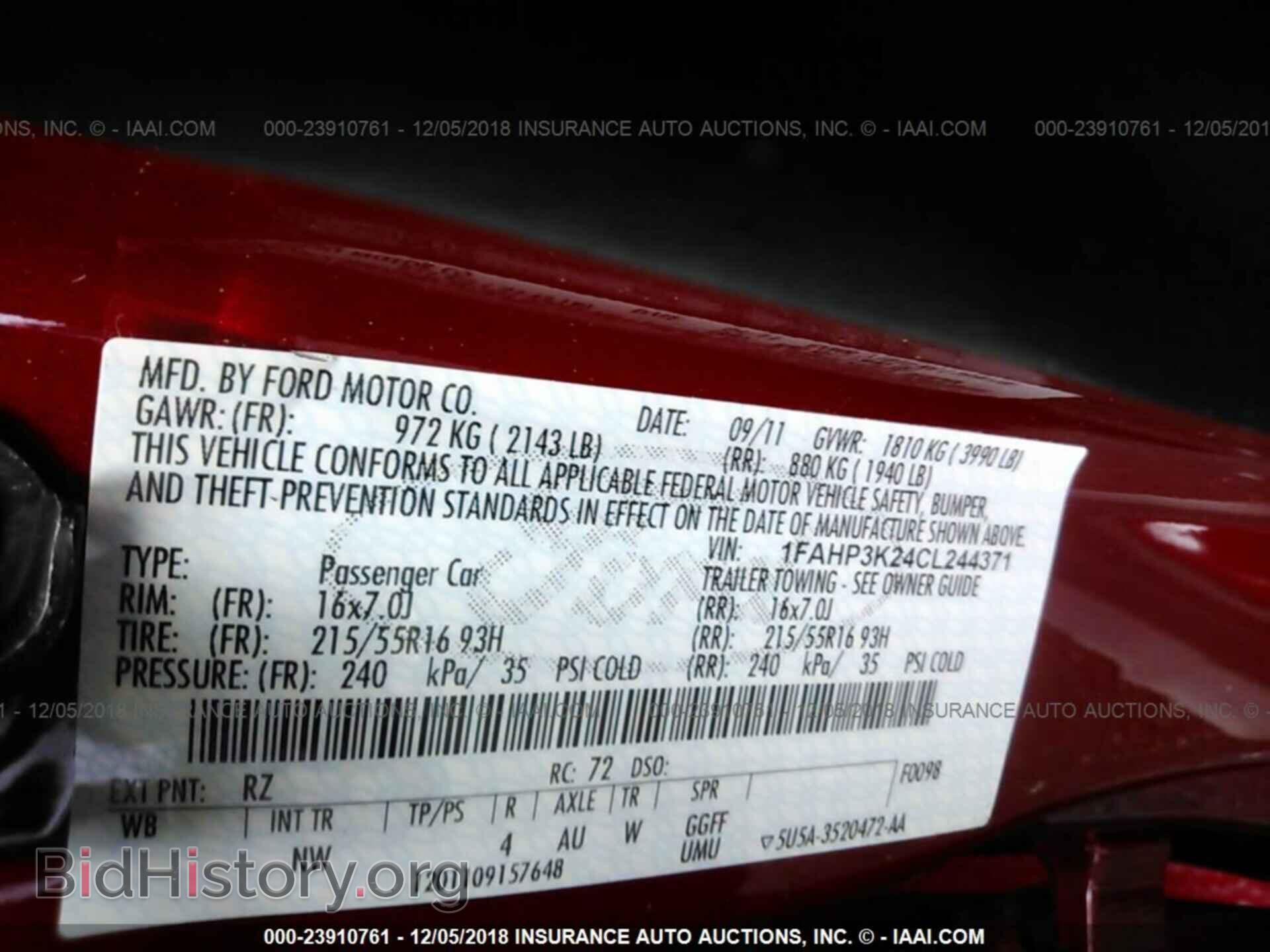 2012 Ford Focus - VIN: 1FAHP3K24CL244371 - Photo 9