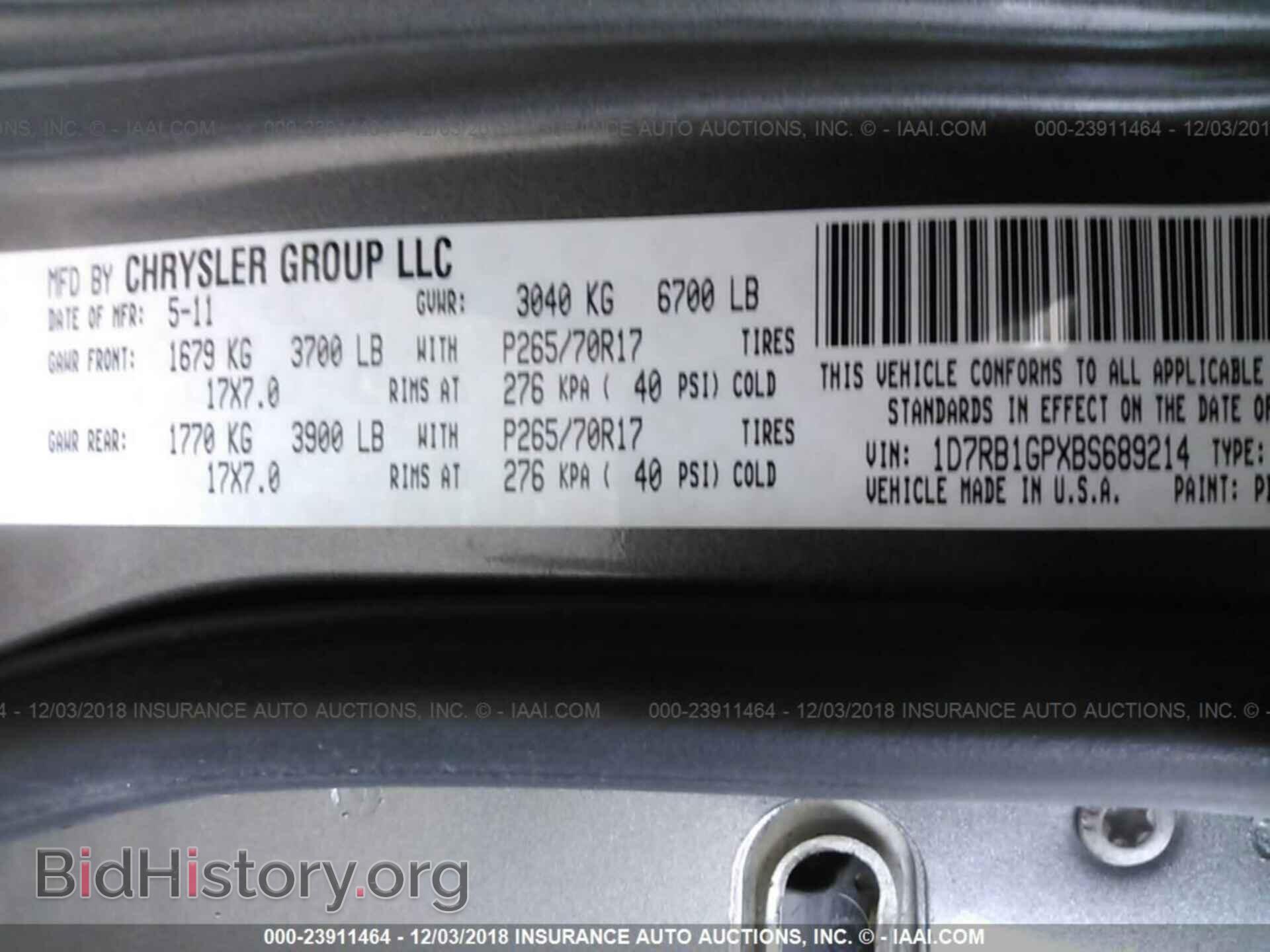 2011 DODGE RAM 1500 - VIN: 1D7RB1GPXBS689214 - Photo 9