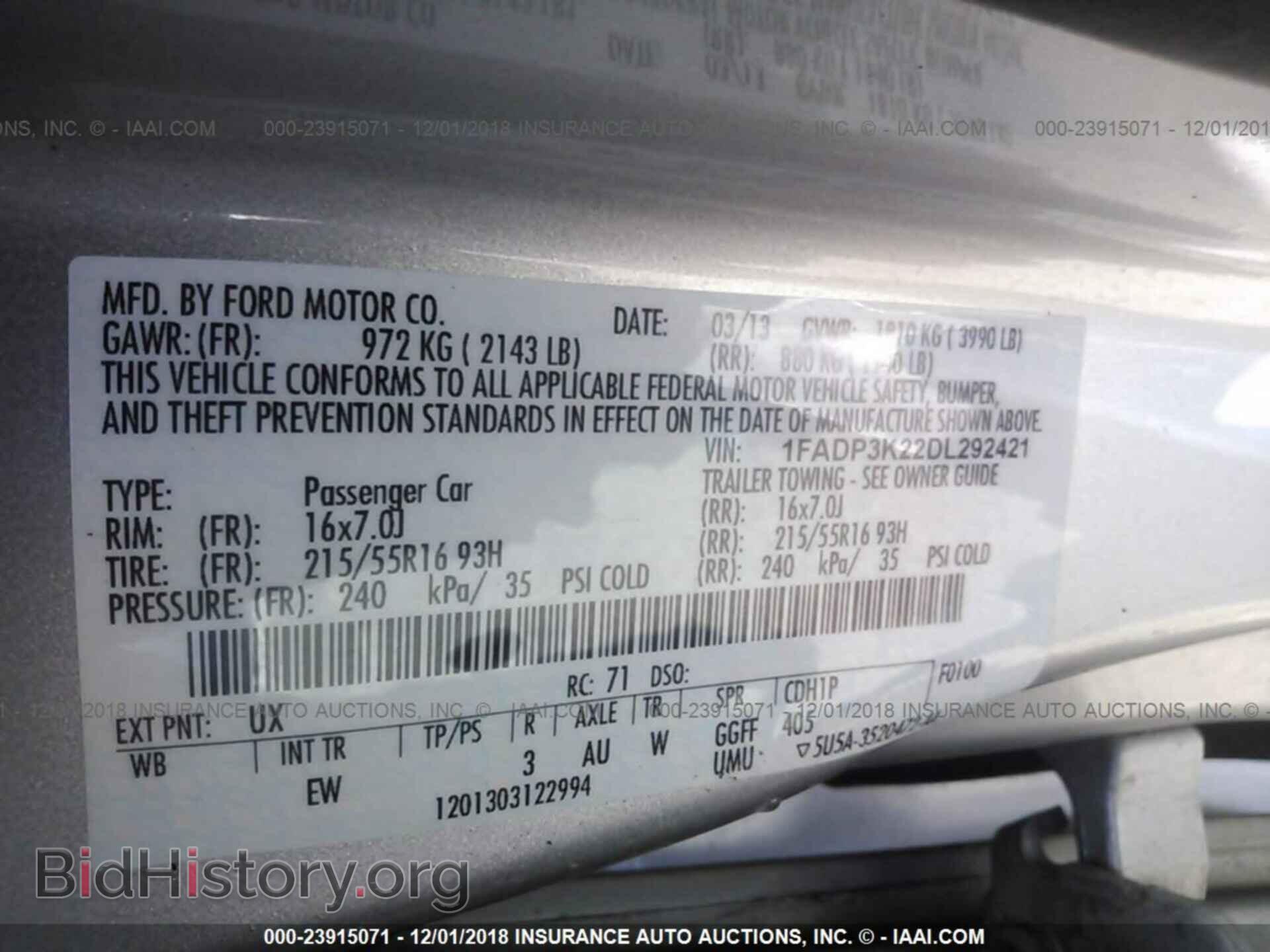 2013 FORD FOCUS - VIN: 1FADP3K22DL292421 - Photo 9
