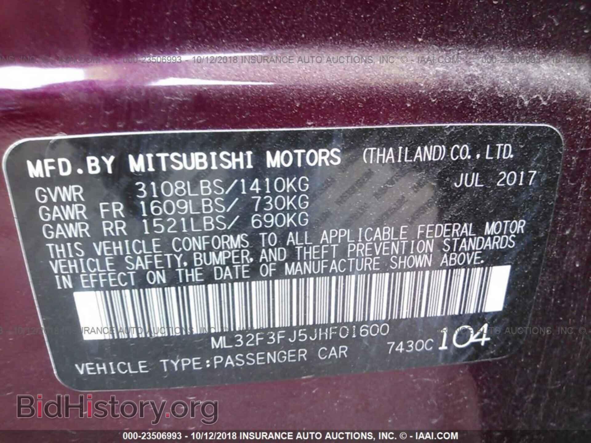 2018 MITSUBISHI MIRAGE - VIN: ML32F3FJ5JHF01600 - Фото 9