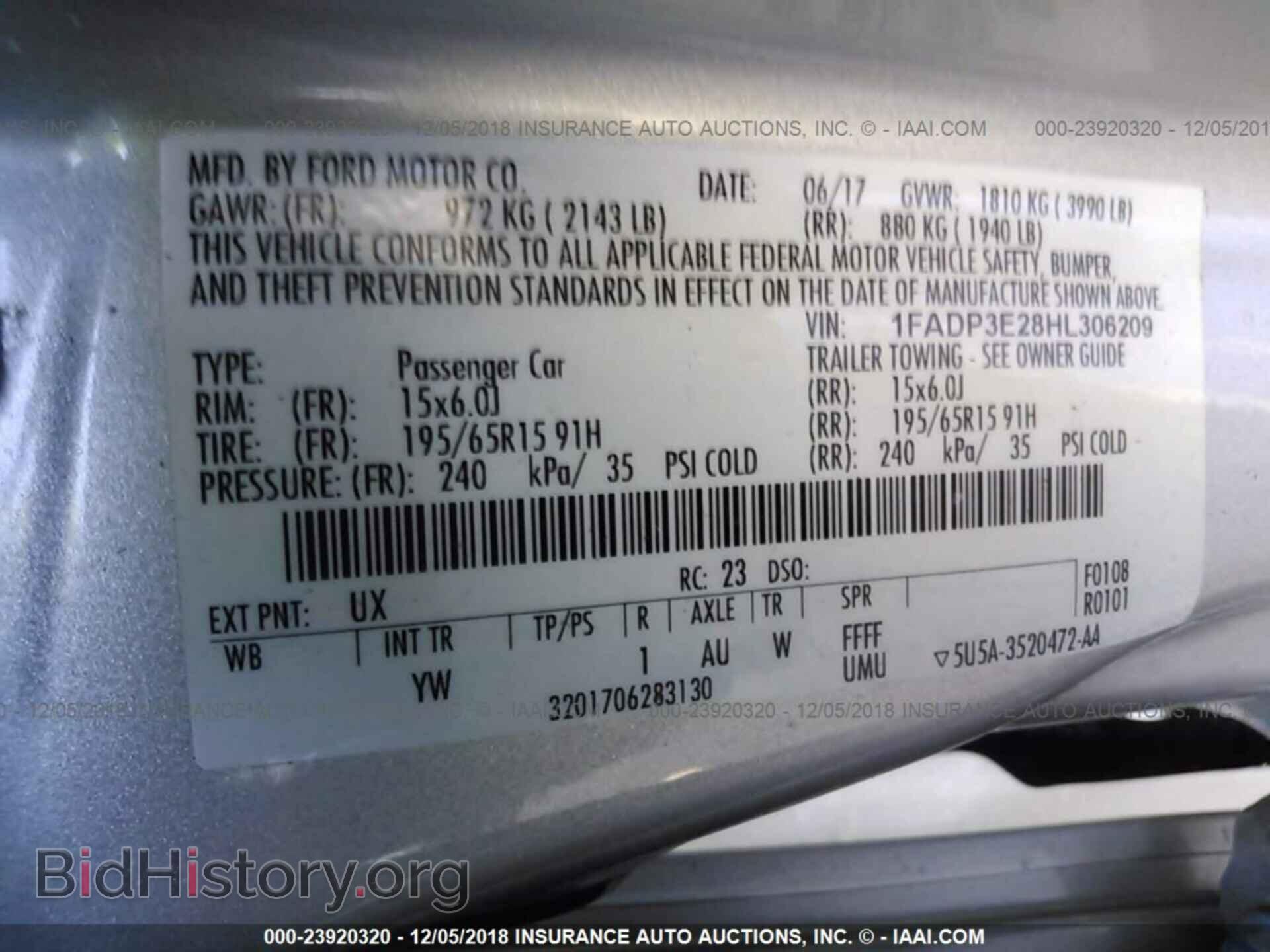 2017 FORD FOCUS - VIN: 1FADP3E28HL306209 - Photo 9