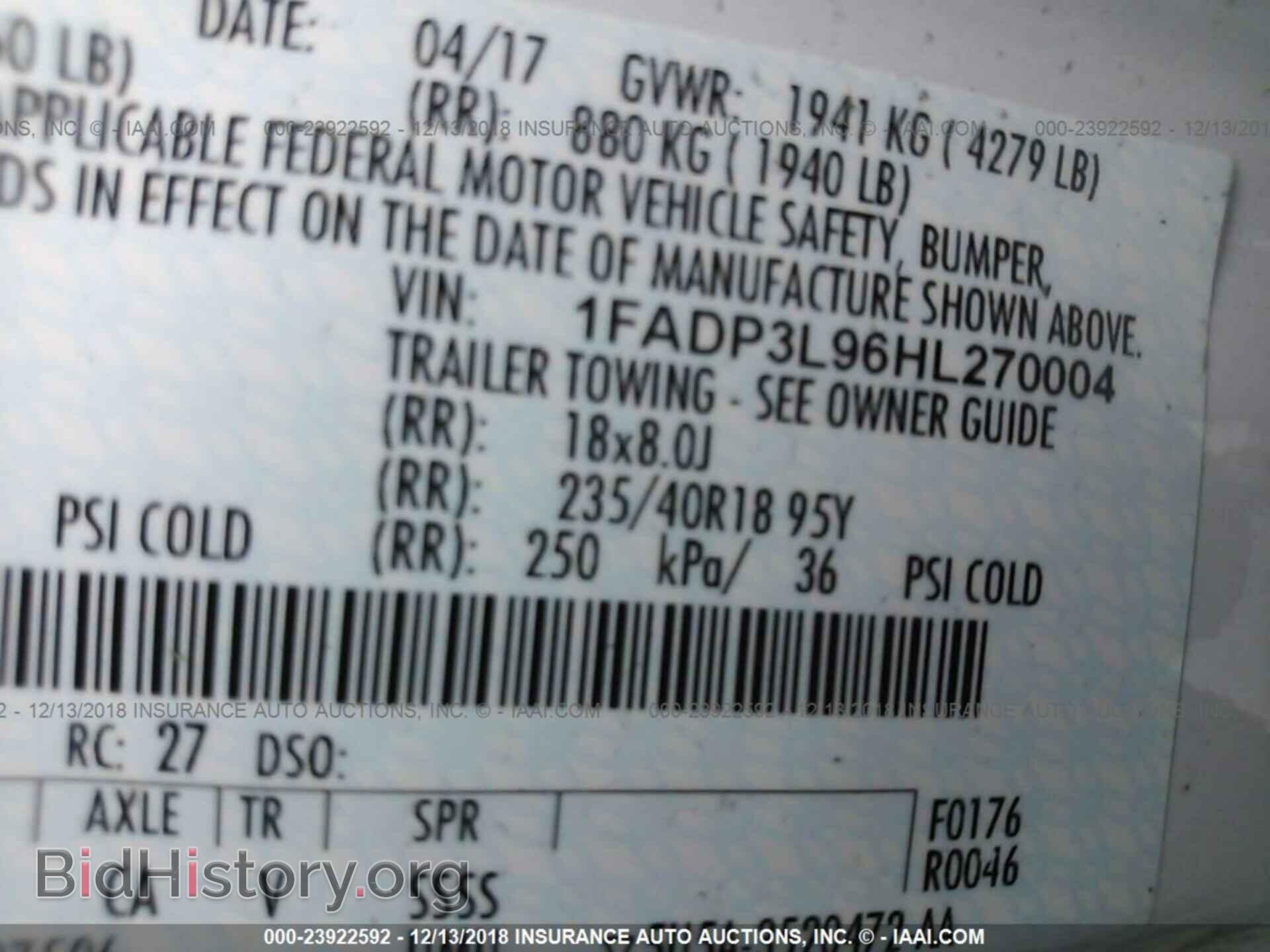 2017 FORD FOCUS - VIN: 1FADP3L96HL270004 - Photo 9