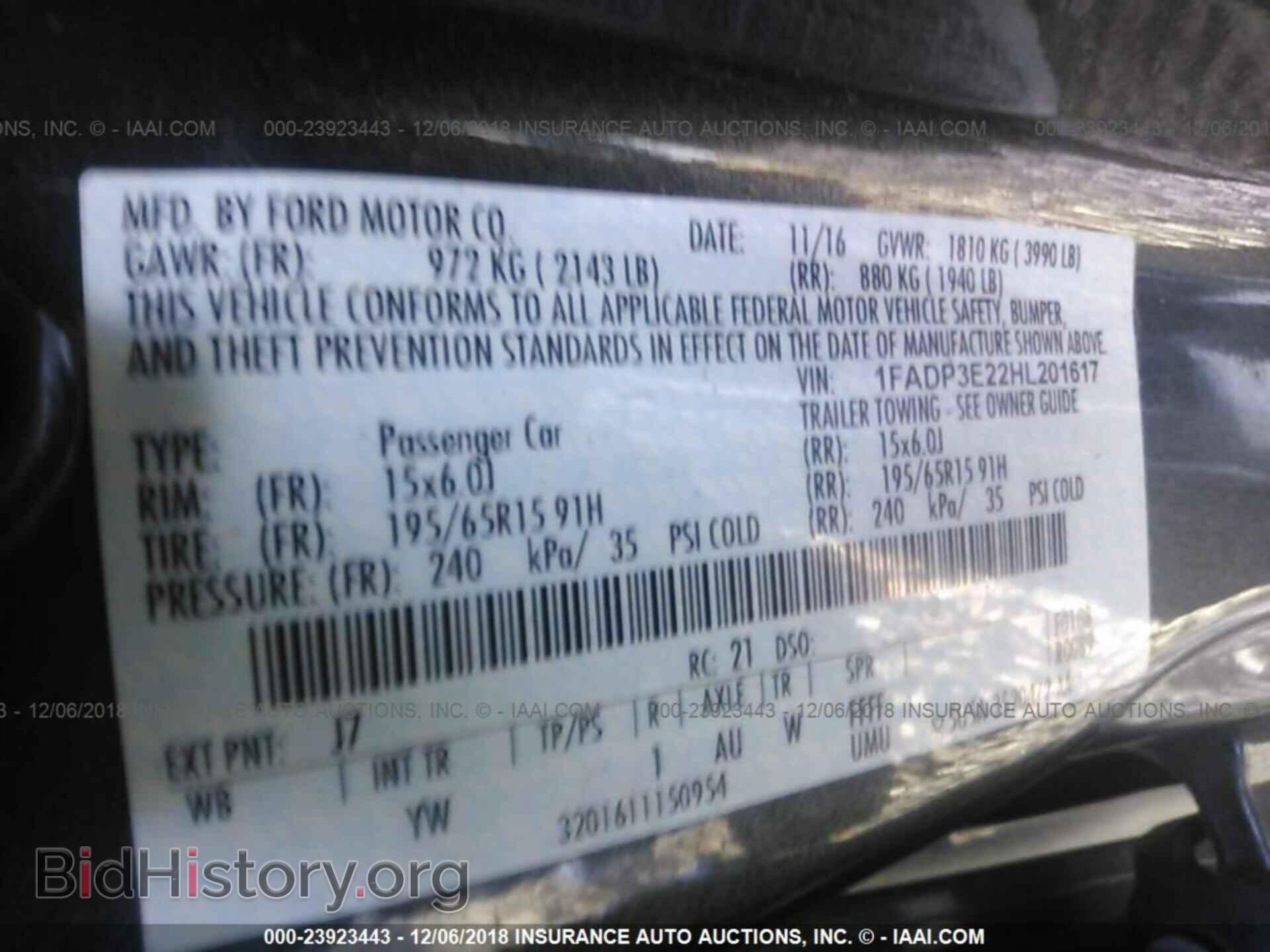 2017 FORD FOCUS - VIN: 1FADP3E22HL201617 - Photo 9