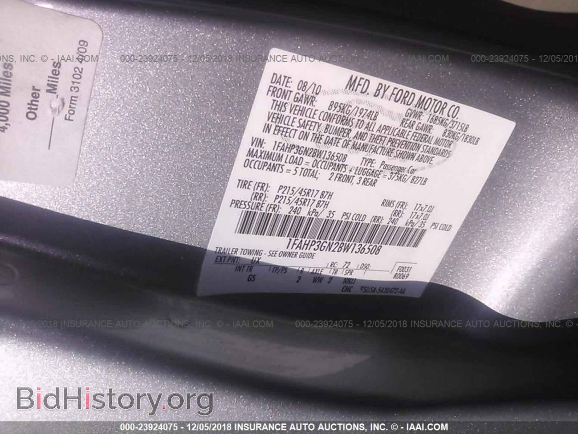 2011 FORD FOCUS - VIN: 1FAHP3GN2BW136508 - Фото 9