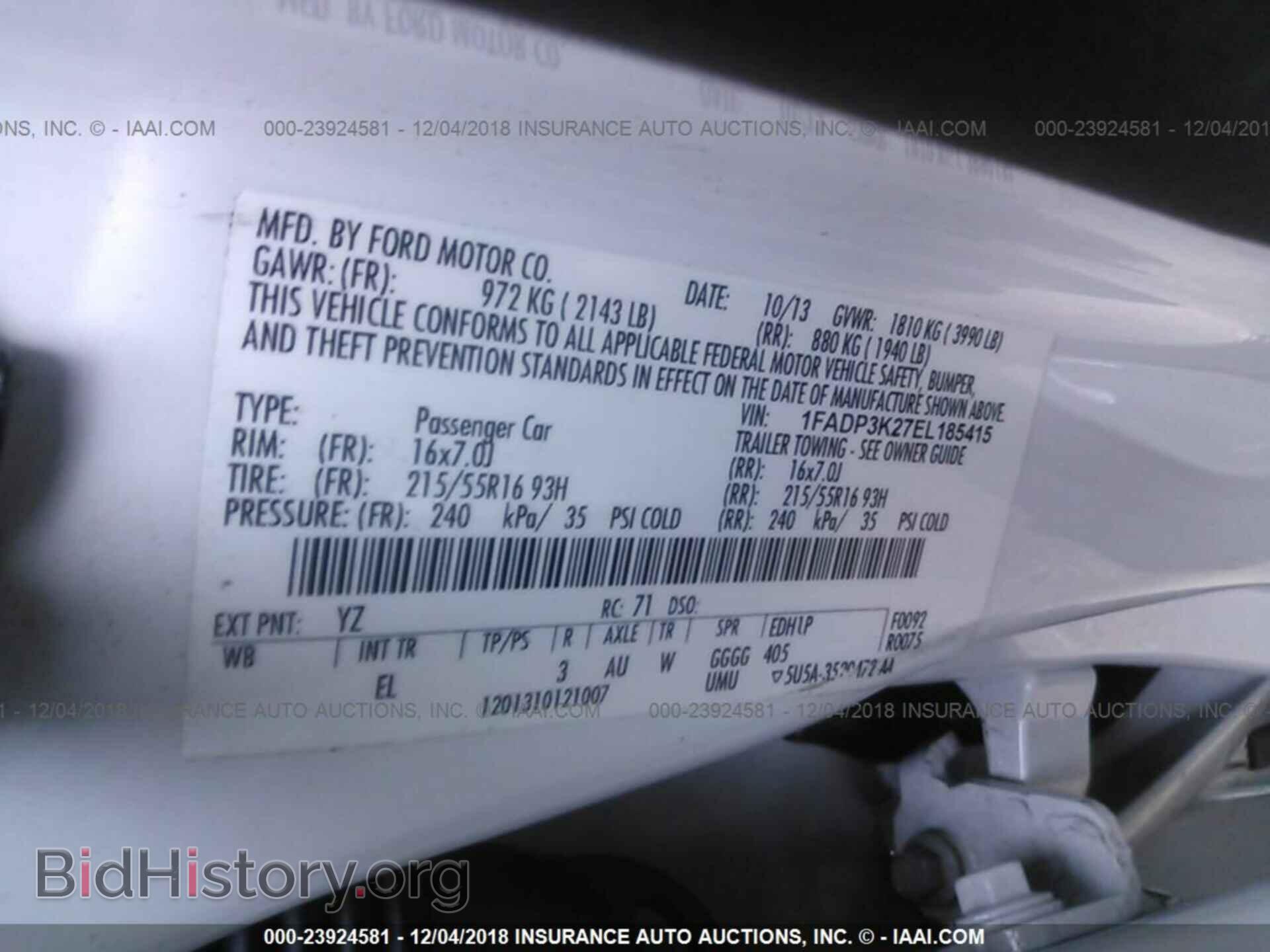 2014 FORD FOCUS - VIN: 1FADP3K27EL185415 - Фото 9