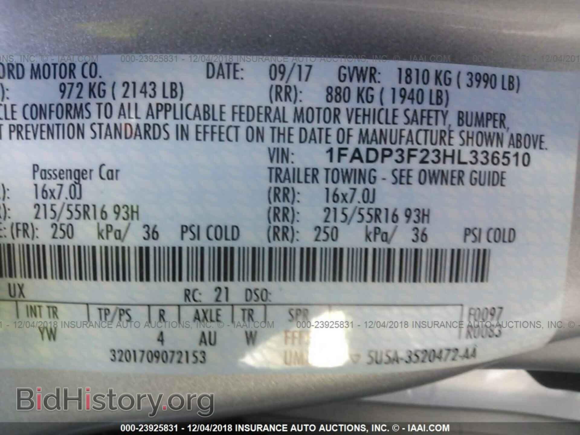 2017 FORD FOCUS - VIN: 1FADP3F23HL336510 - Photo 9