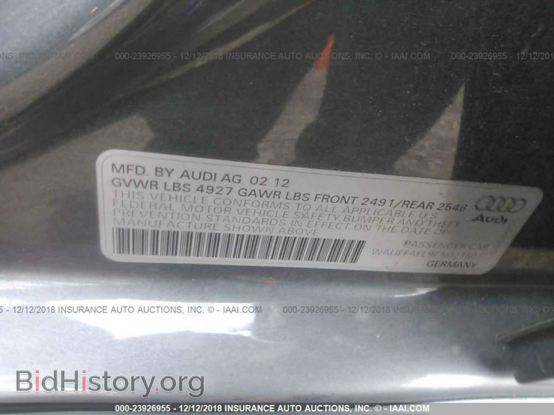 2012 AUDI A4 - VIN: WAUFFAFL9CN021501 - Photo 9