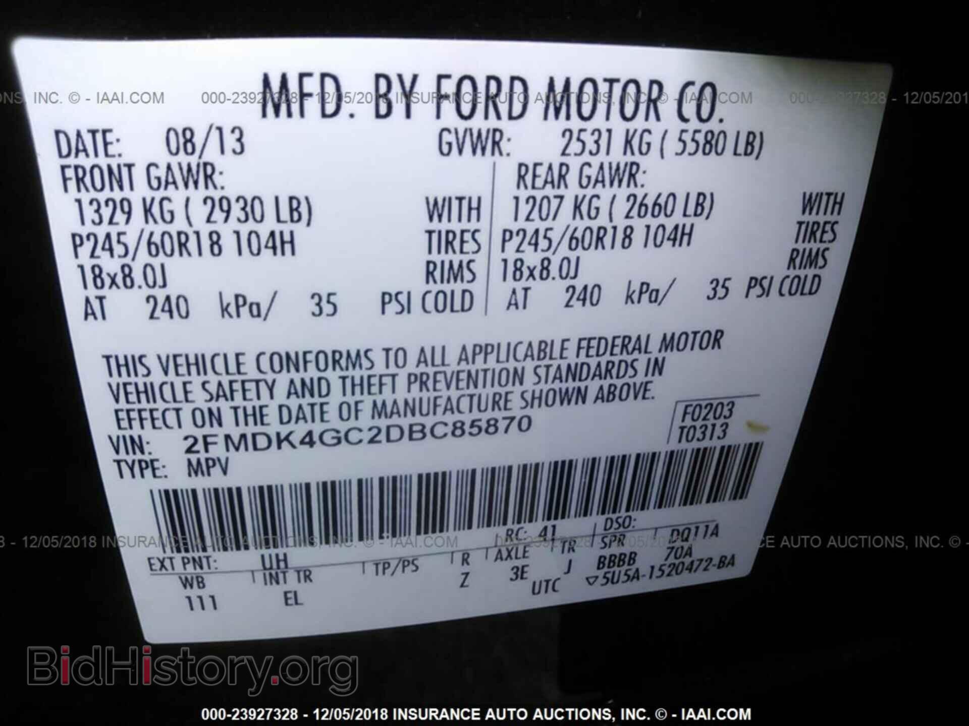 2013 FORD EDGE - VIN: 2FMDK4GC2DBC85870 - Photo 9