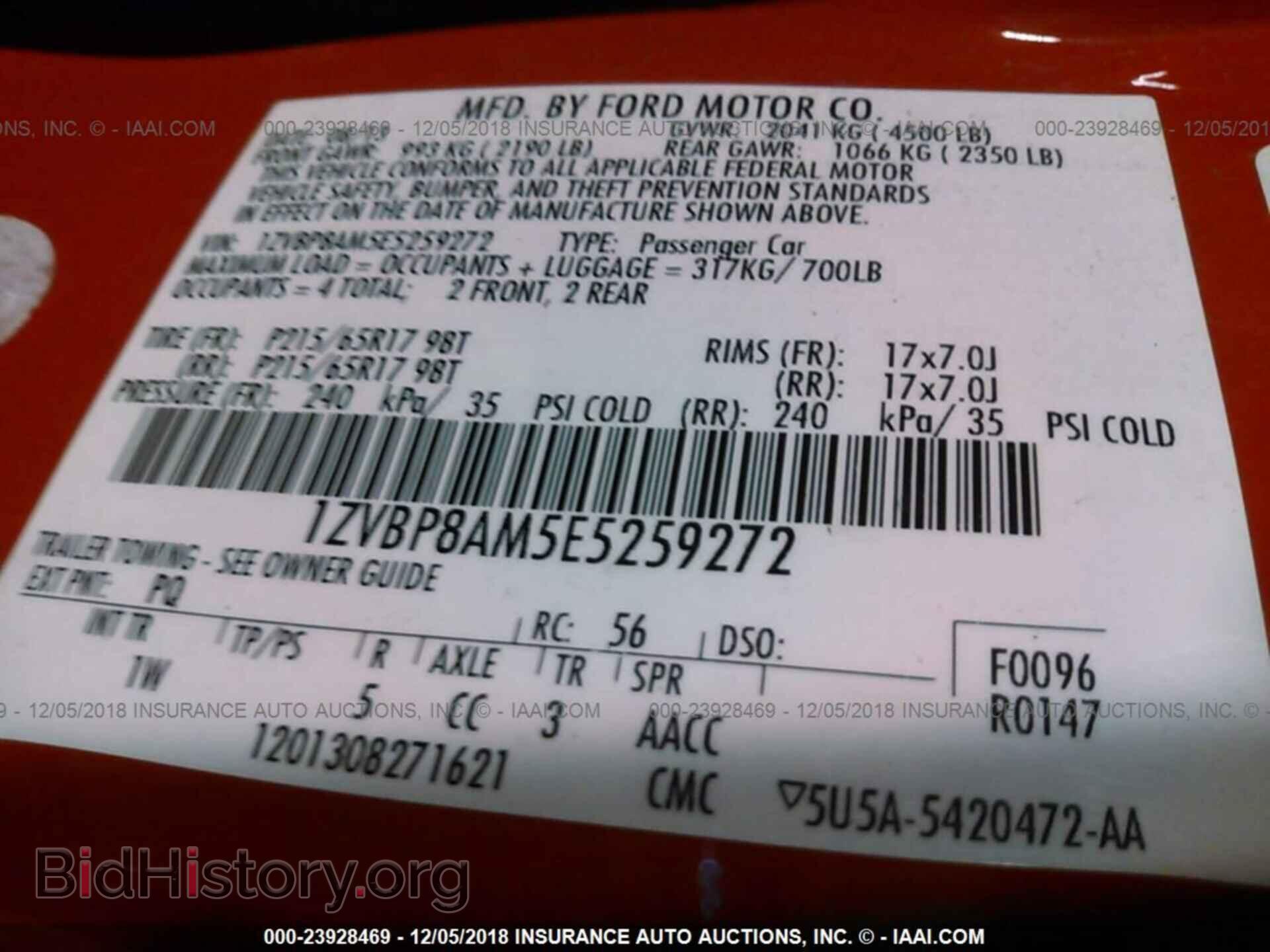 2014 FORD MUSTANG - VIN: 1ZVBP8AM5E5259272 - Фото 9