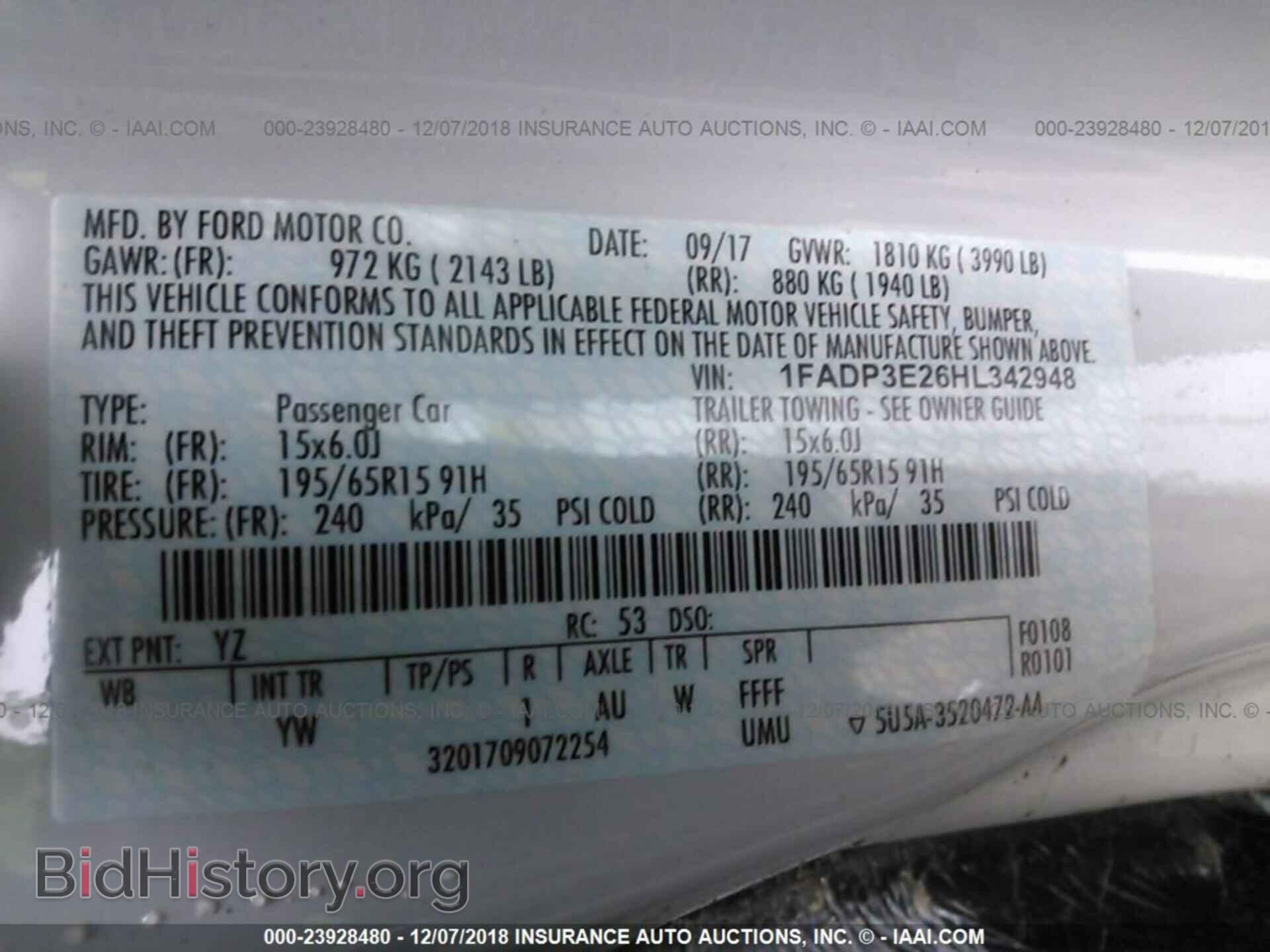 2017 FORD FOCUS - VIN: 1FADP3E26HL342948 - Фото 9