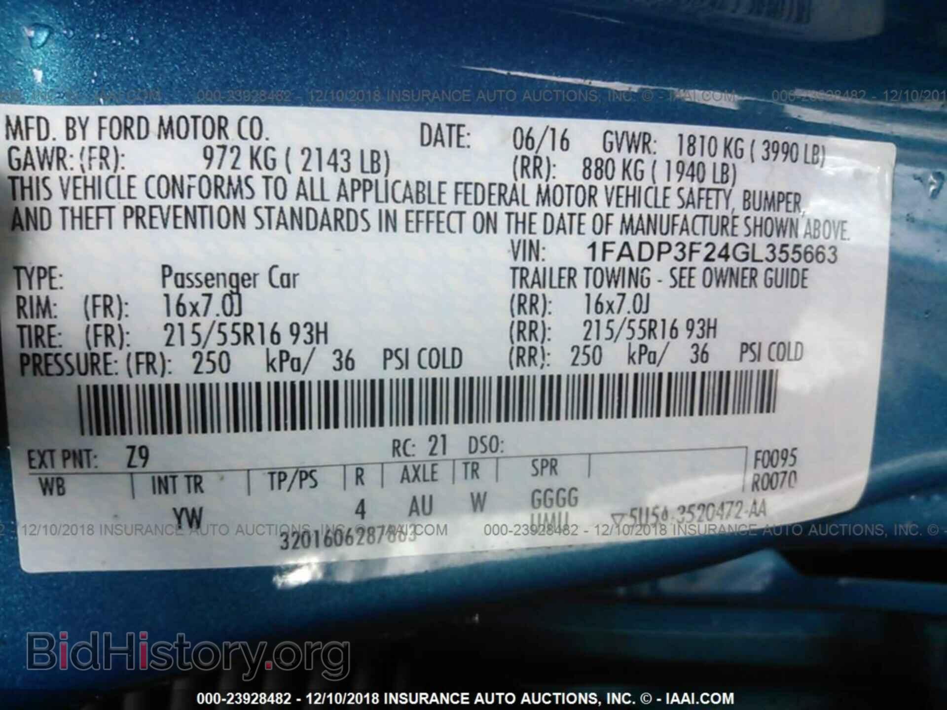 2016 FORD FOCUS - VIN: 1FADP3F24GL355663 - Photo 9